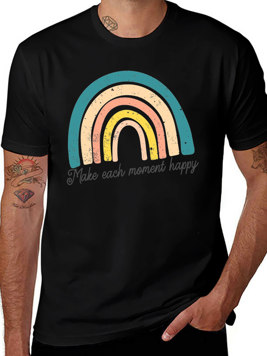 Retro Rainbow Tee - Make Each Moment Happy