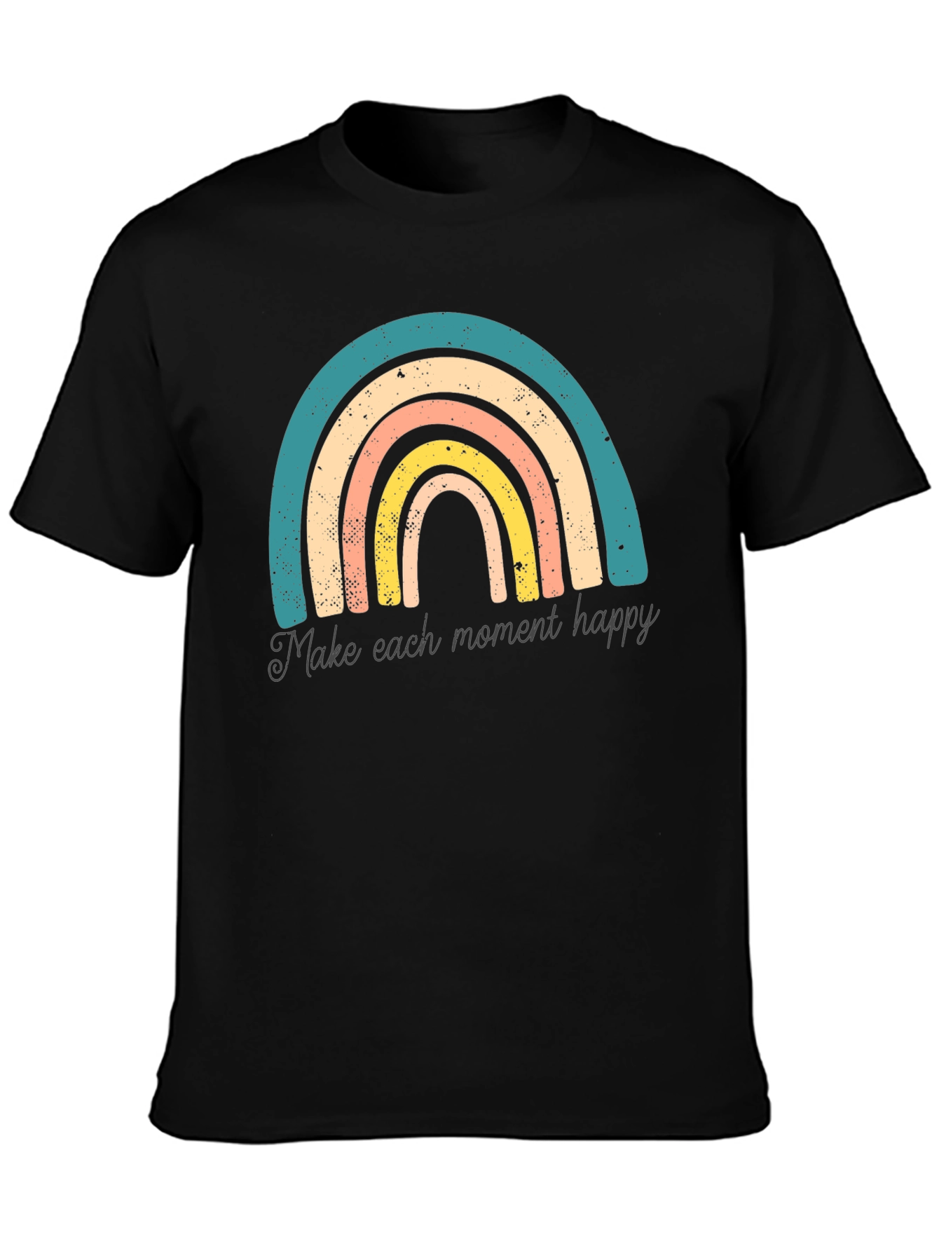 Retro Rainbow Tee - Make Each Moment Happy