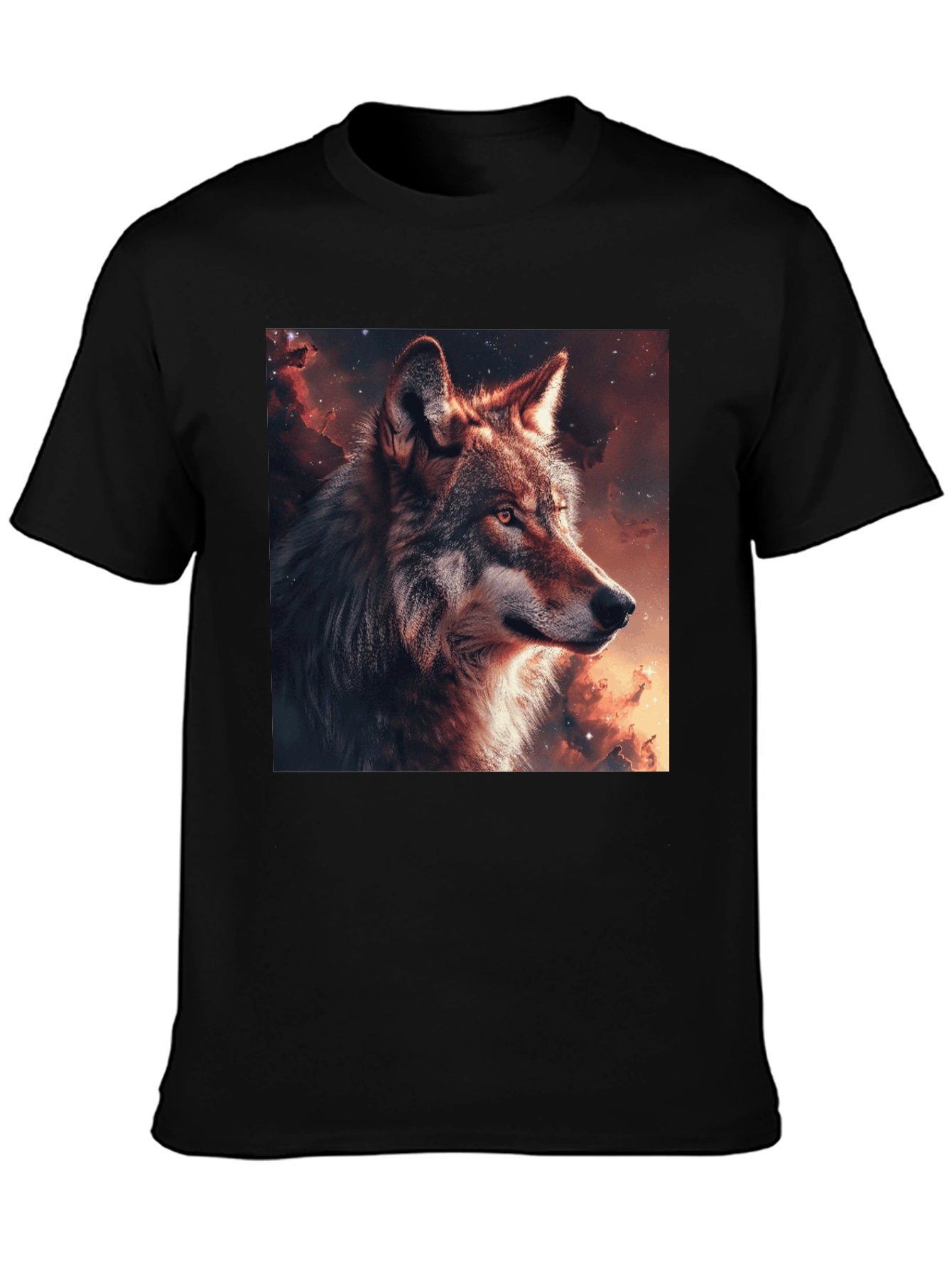 Wolf Galaxy Graphic T-Shirt - Mens Black Tee