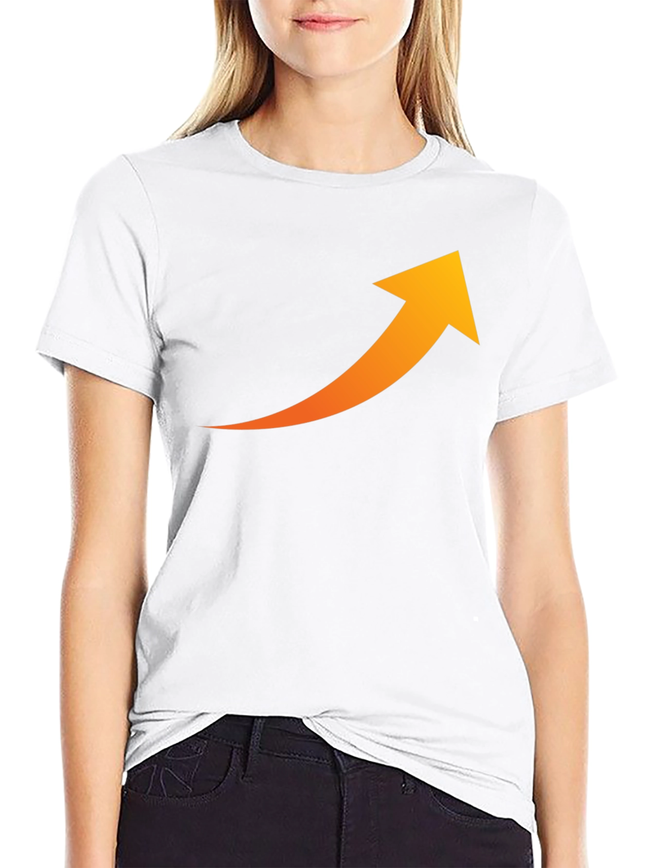 Upward Trend Tee - Black Cotton Arrow Graphic