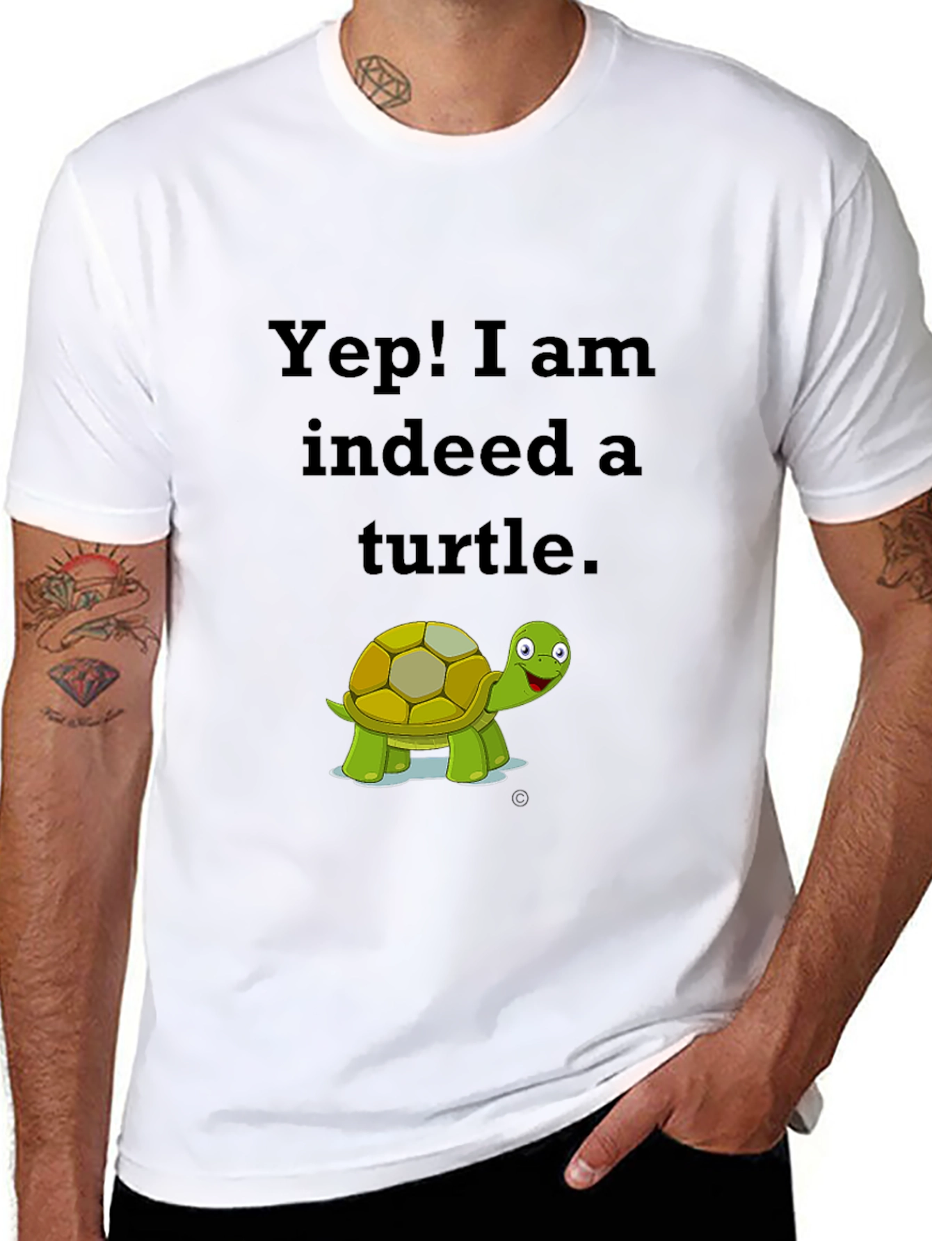 Yep! I am Indeed a Turtle Black T-Shirt