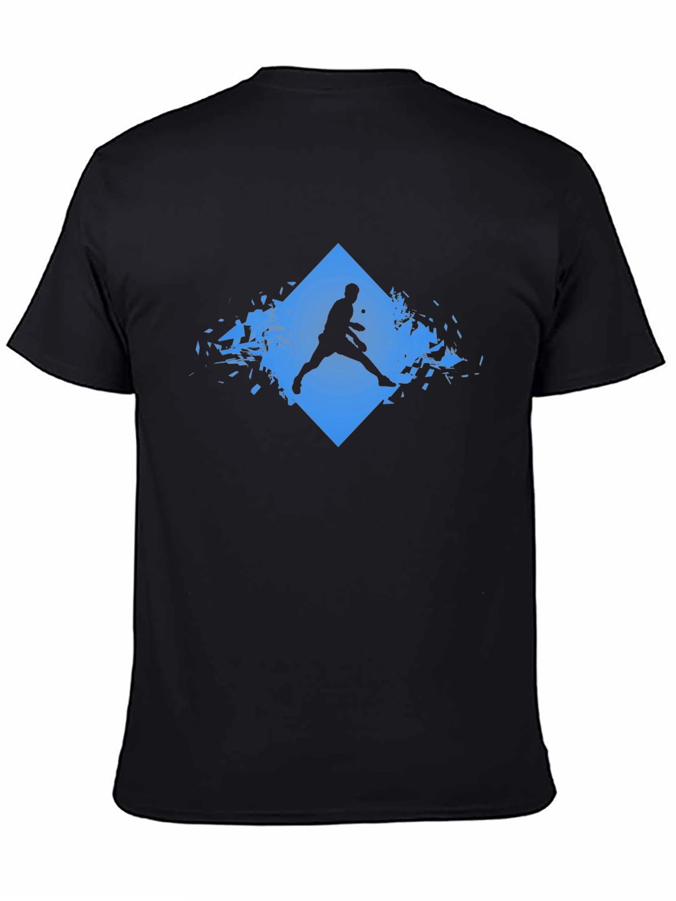 Tennis Player Graphic T-Shirt - Black