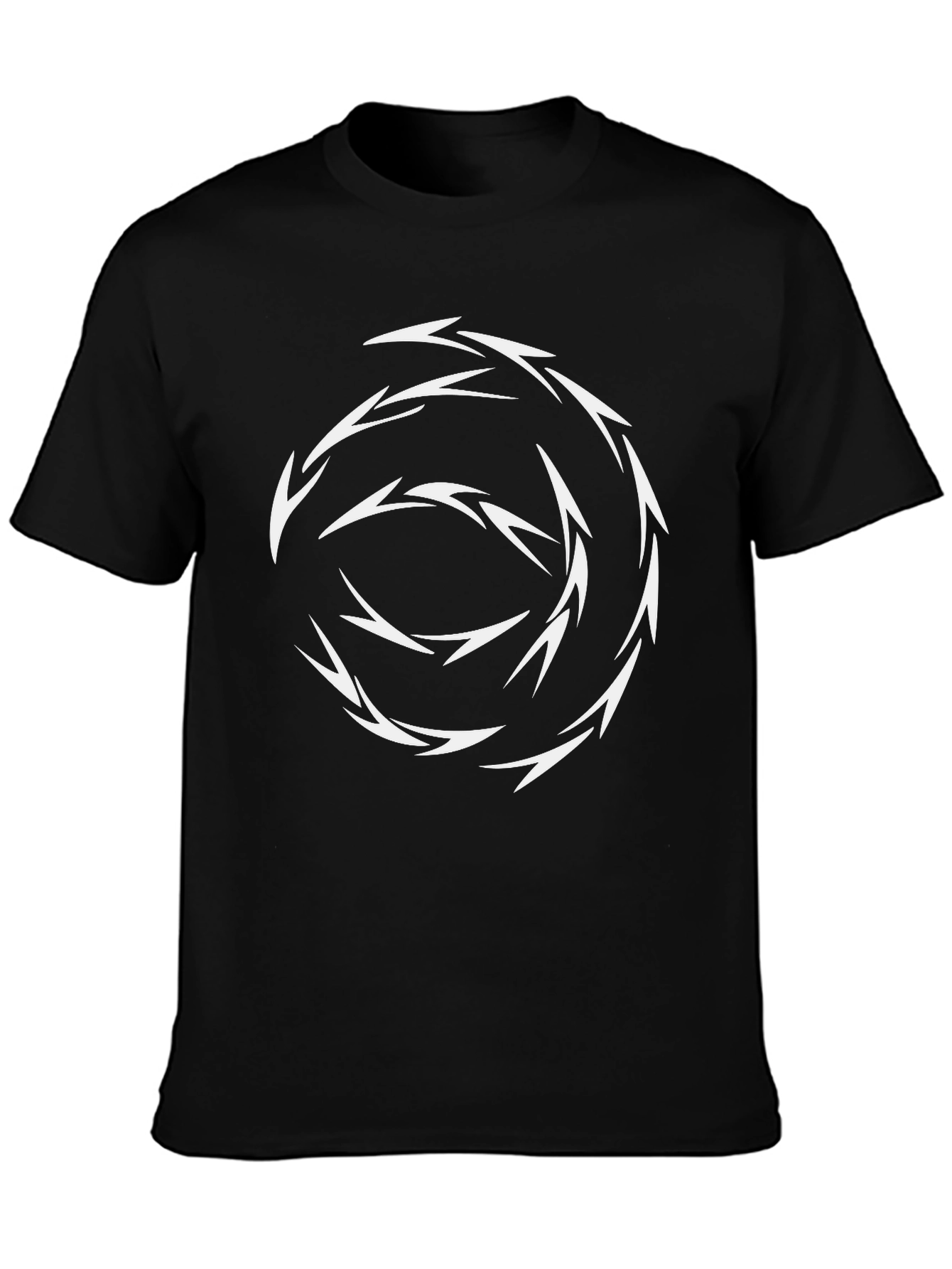 Abstract Vortex Graphic Tee - Black