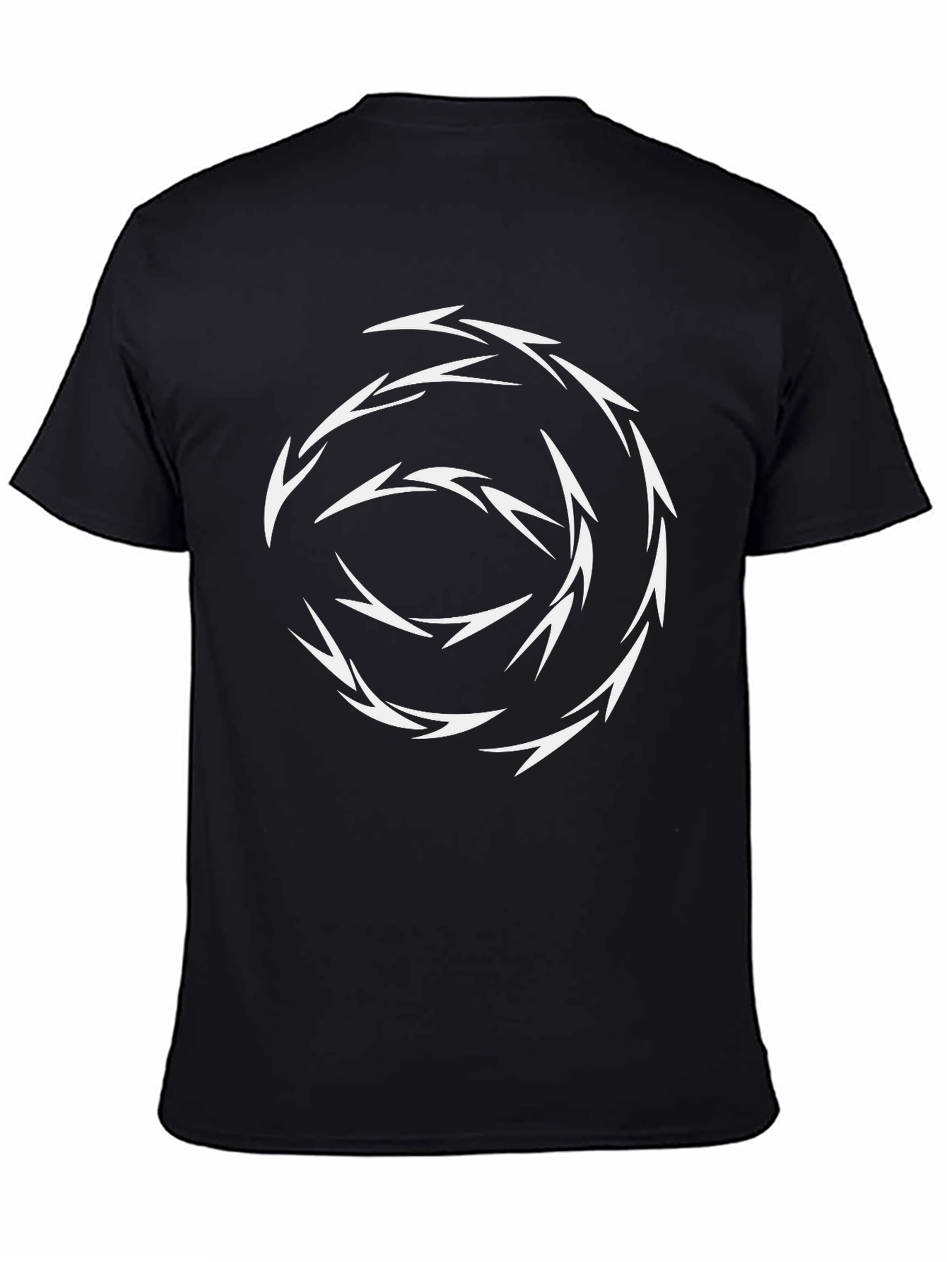 Abstract Vortex Graphic Tee - Black