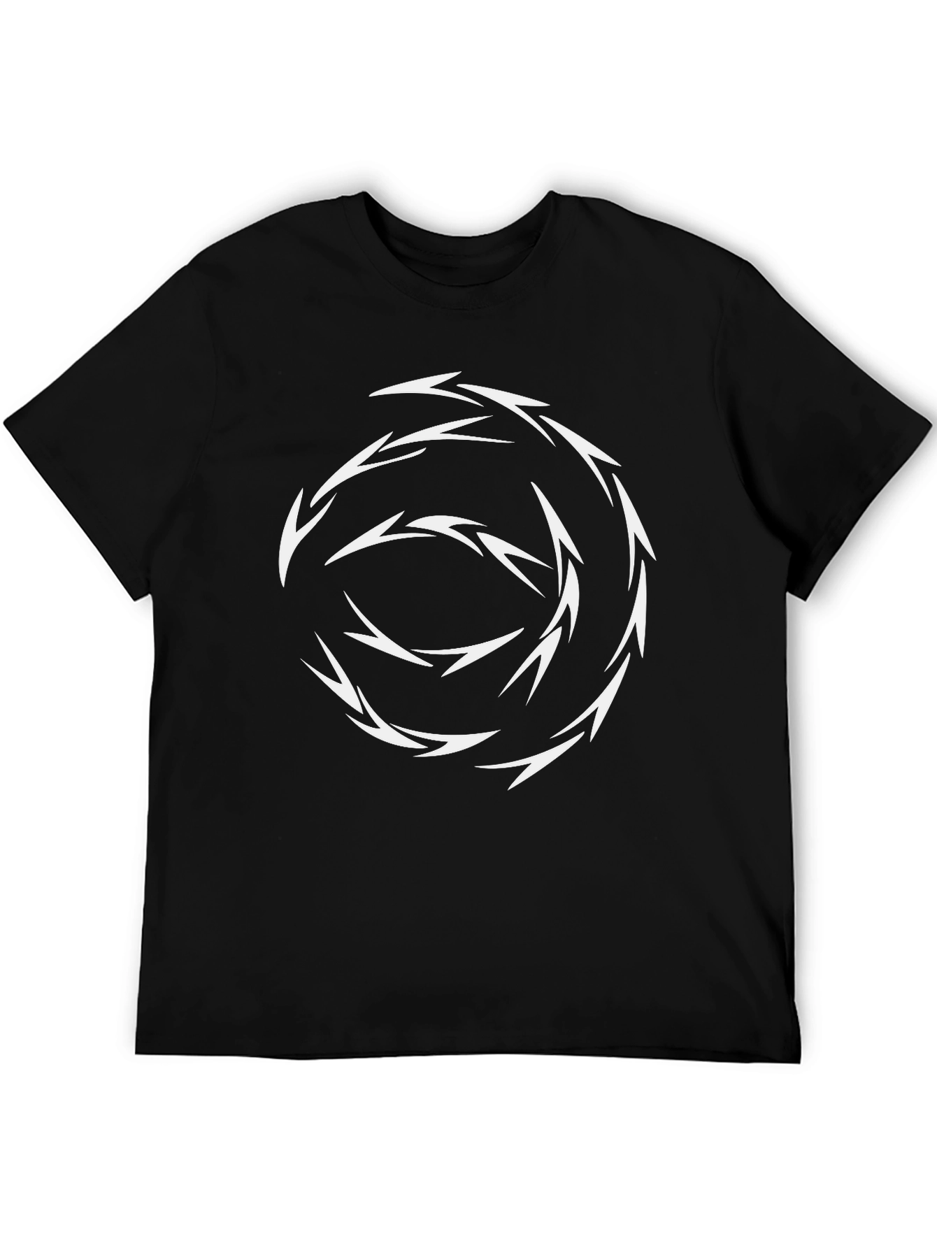 Abstract Vortex Graphic Tee - Black