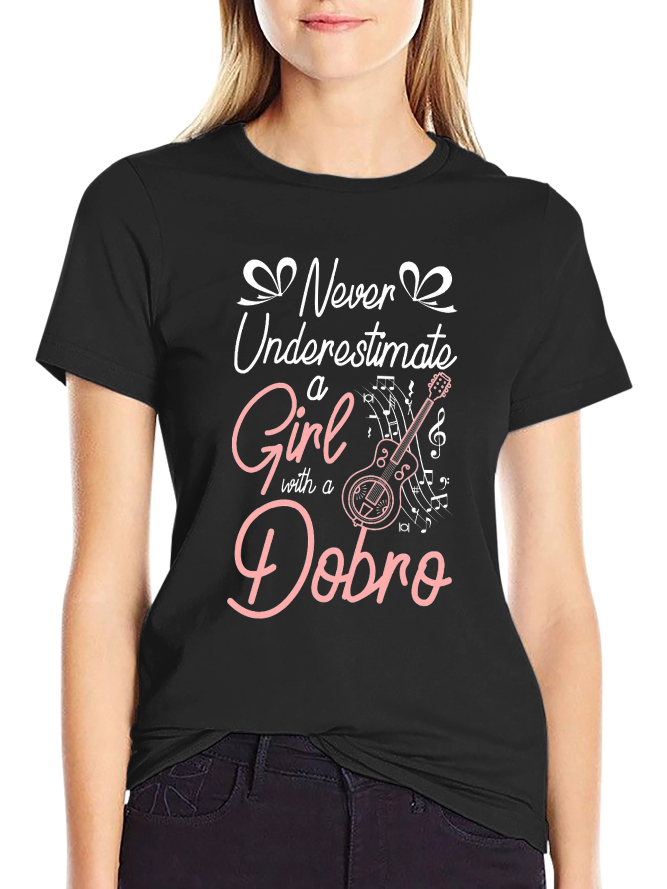Never Underestimate a Girl with a Dobro T-Shirt