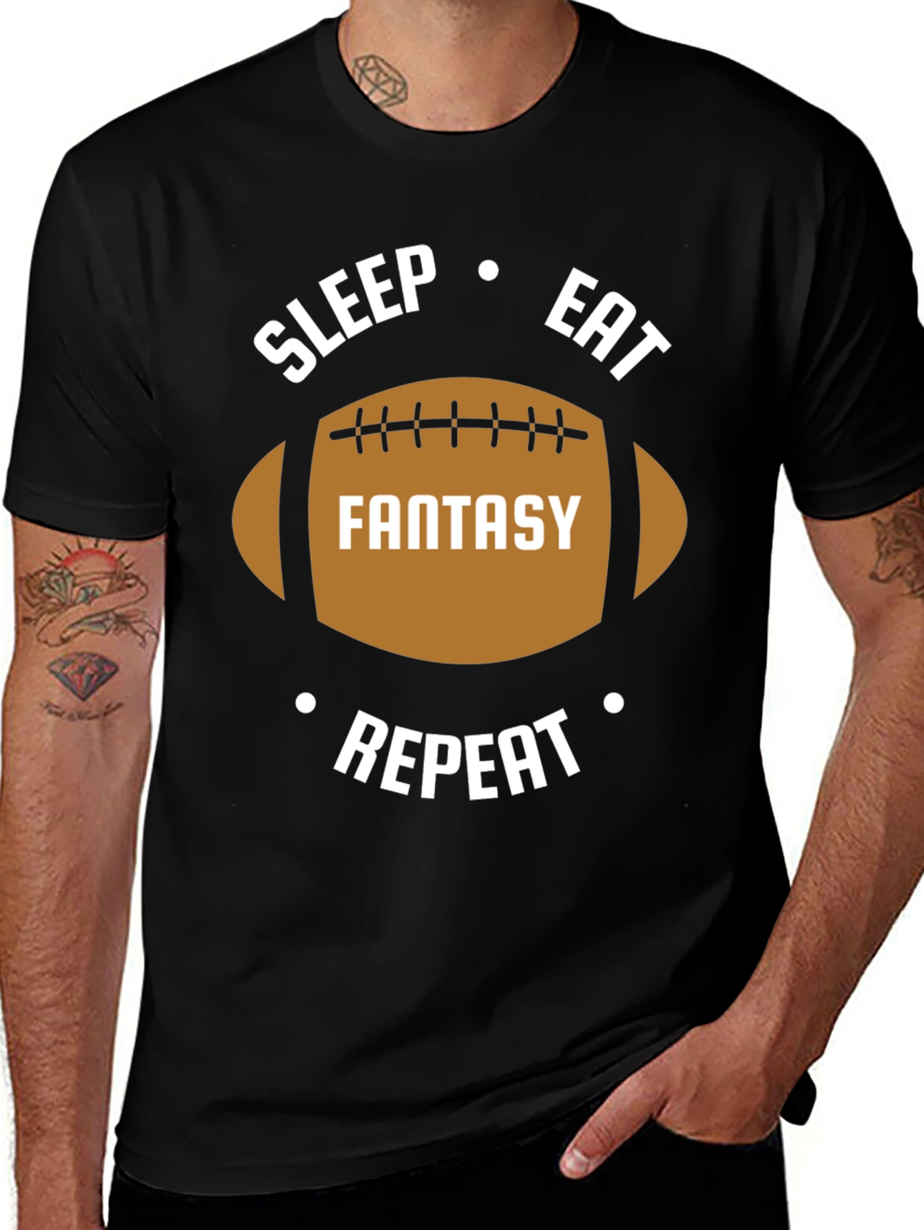 Fantasy Football T-Shirt - Sleep Eat Repeat