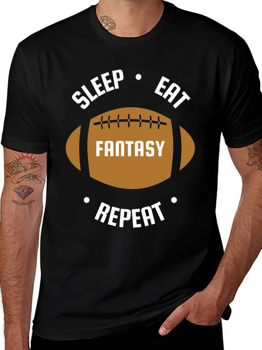 Fantasy Football T-Shirt - Sleep Eat Repeat