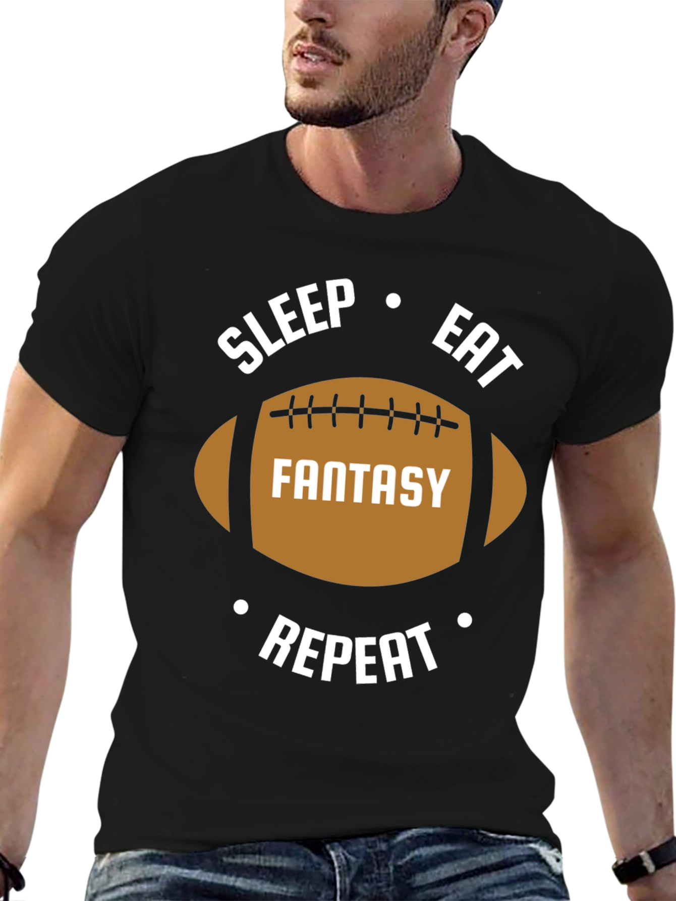 Fantasy Football T-Shirt - Sleep Eat Repeat