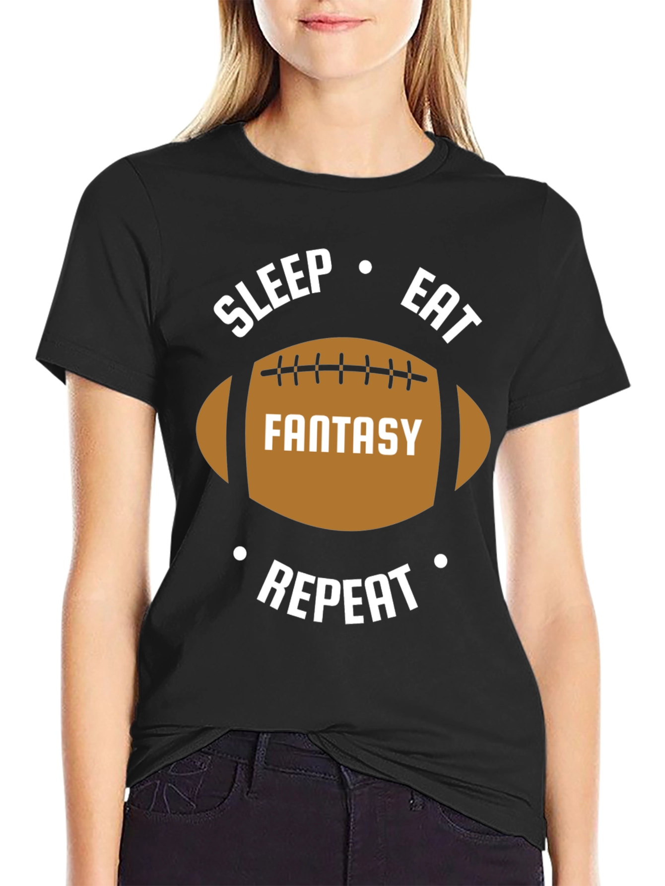 Fantasy Football T-Shirt - Sleep Eat Repeat