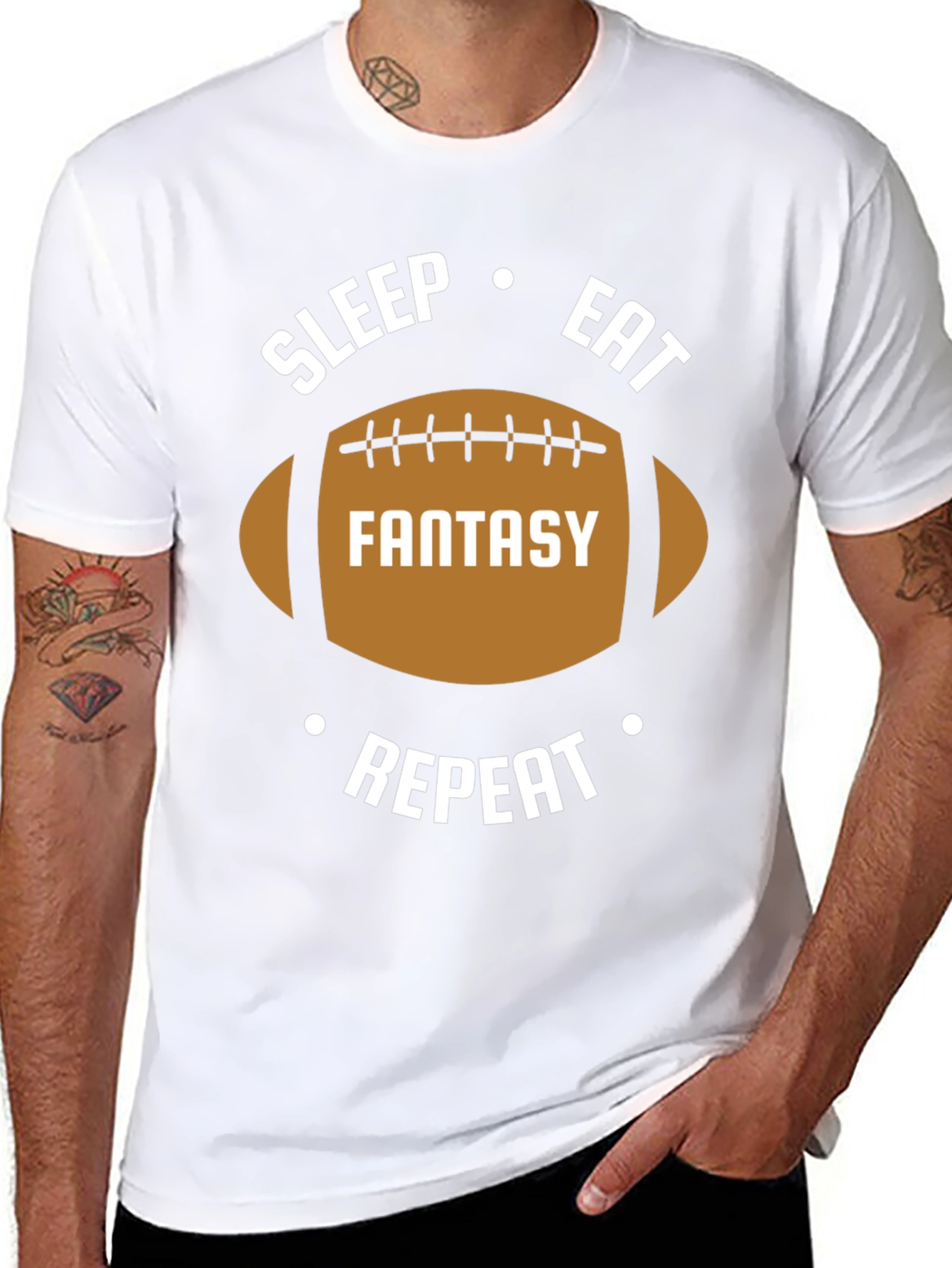 Fantasy Football T-Shirt - Sleep Eat Repeat