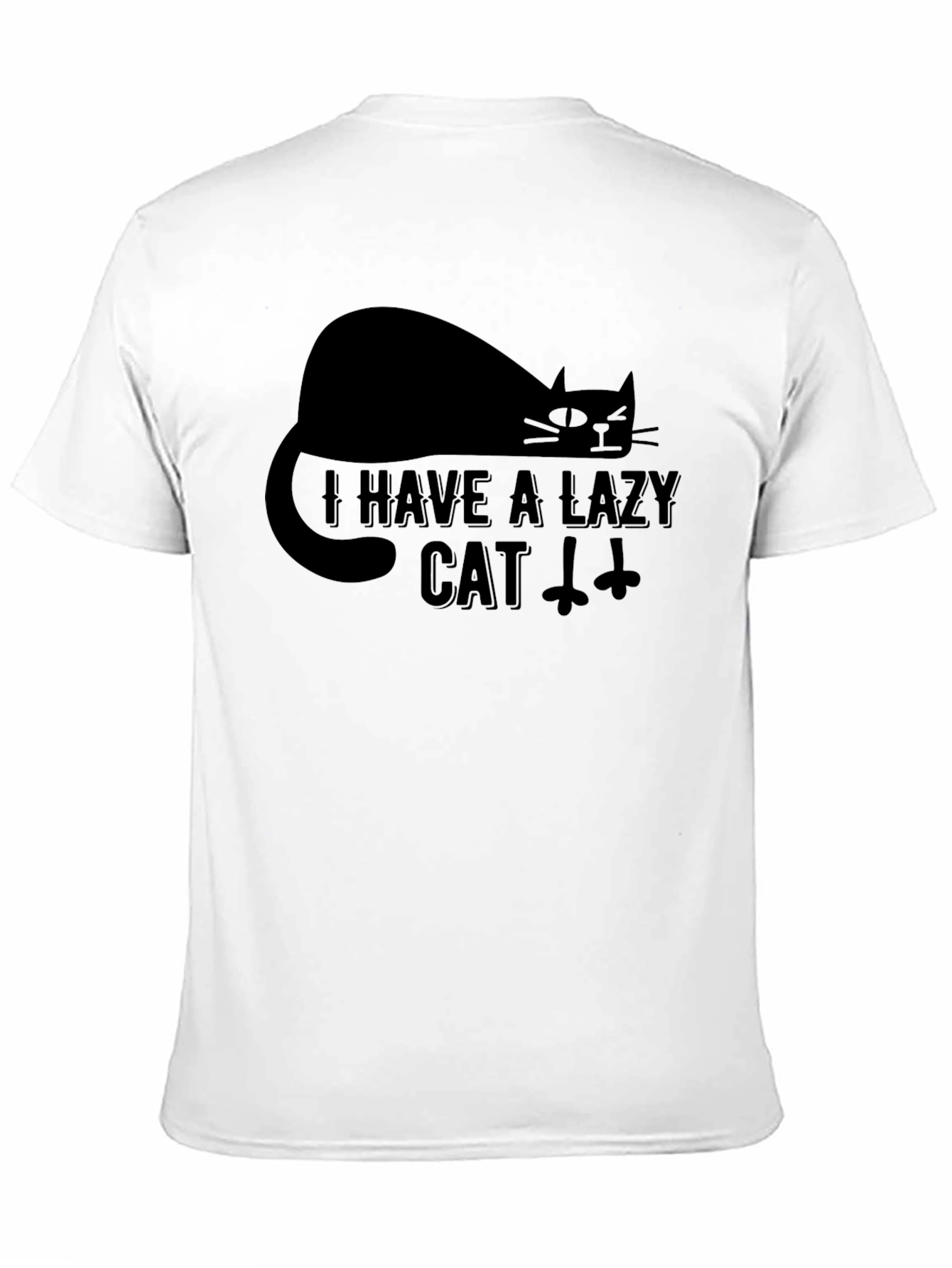 Lazy Cat Graphic T-Shirt - Black Cotton Tee