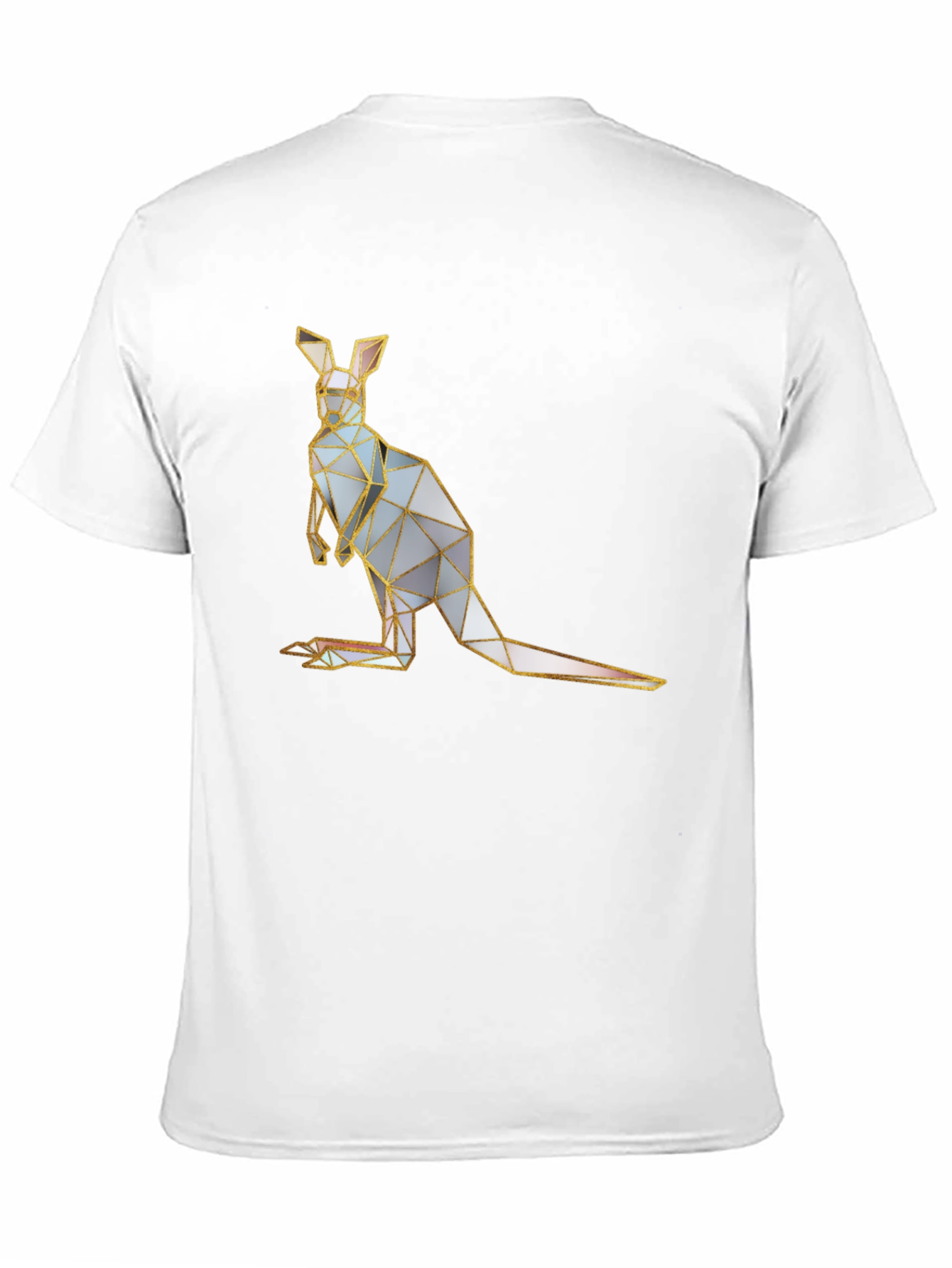Geometric Kangaroo Graphic Tee - Black Cotton