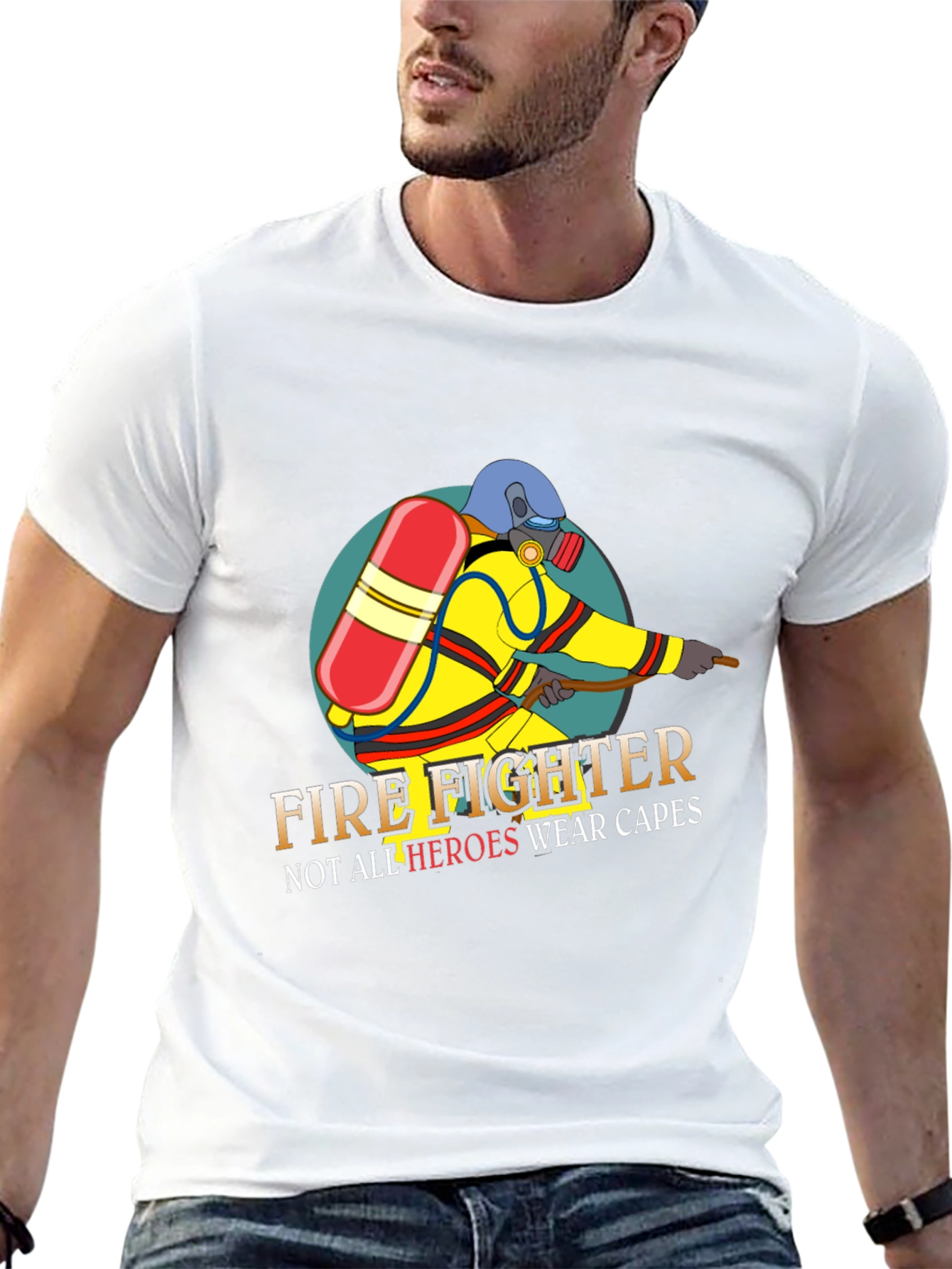 Firefighter Hero T-Shirt - Not All Heroes Wear Capes