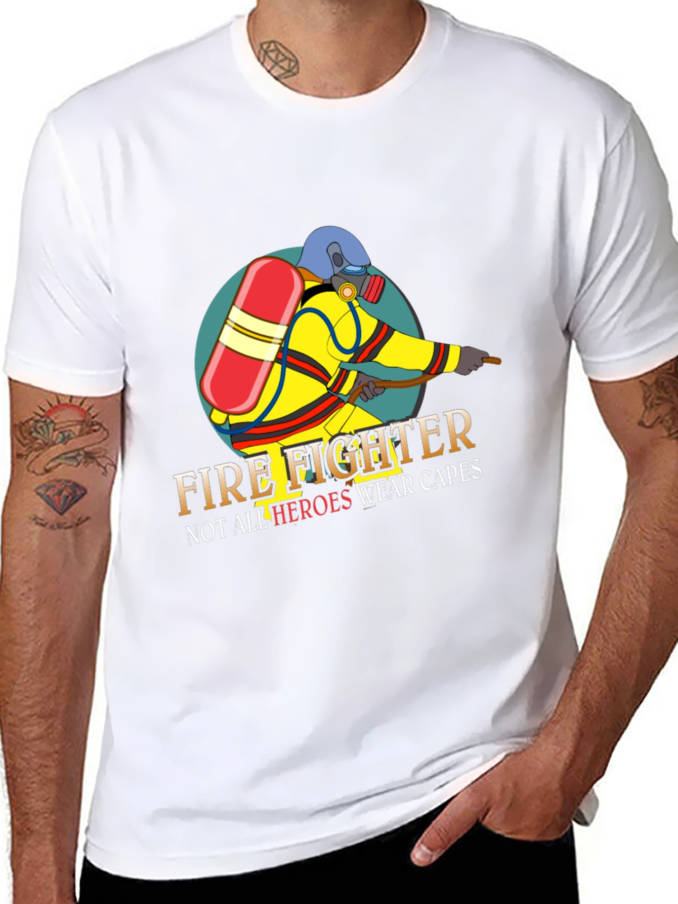 Firefighter Hero T-Shirt - Not All Heroes Wear Capes
