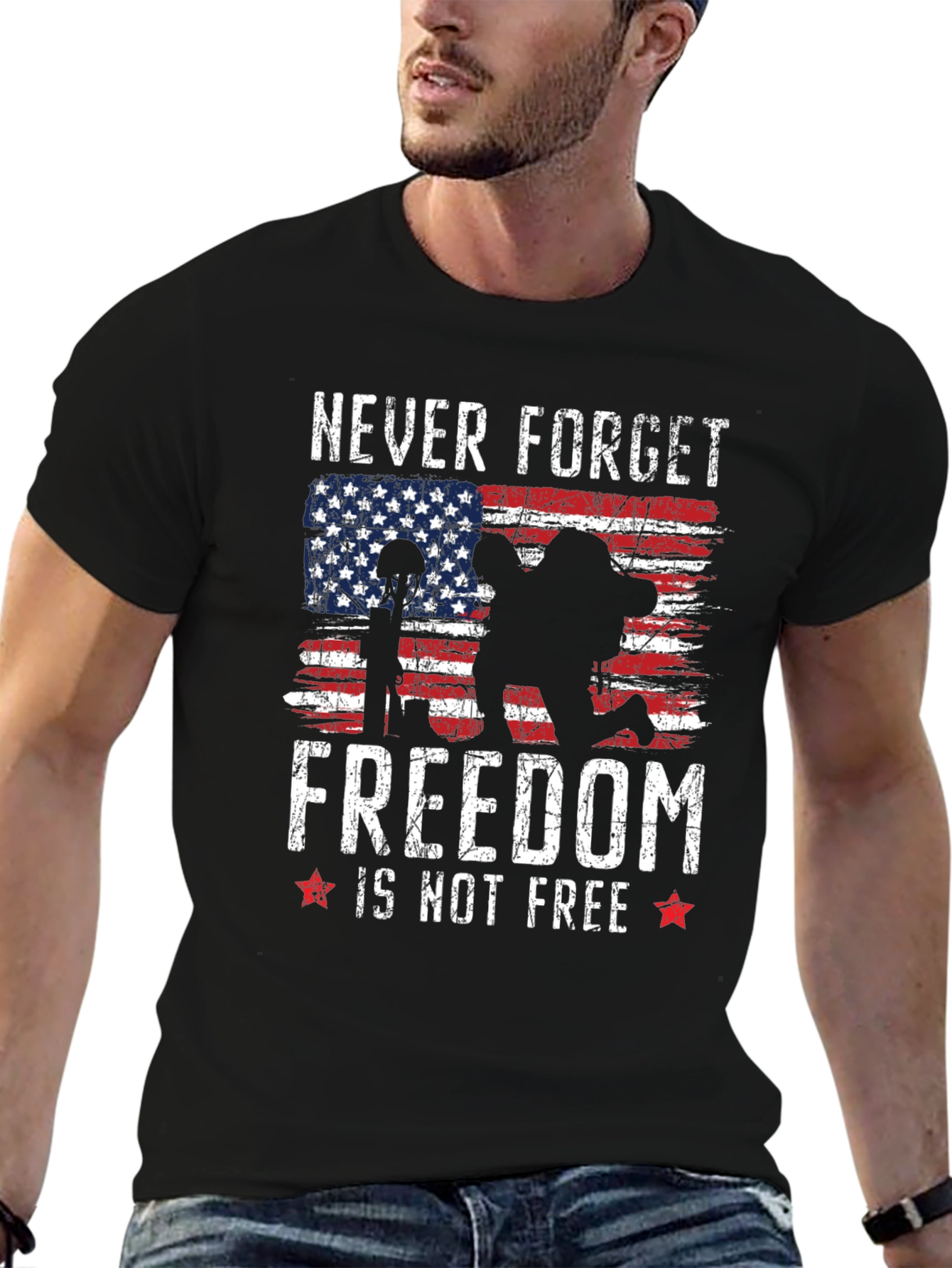 Never Forget Freedom T-Shirt - Patriotic Military Tee