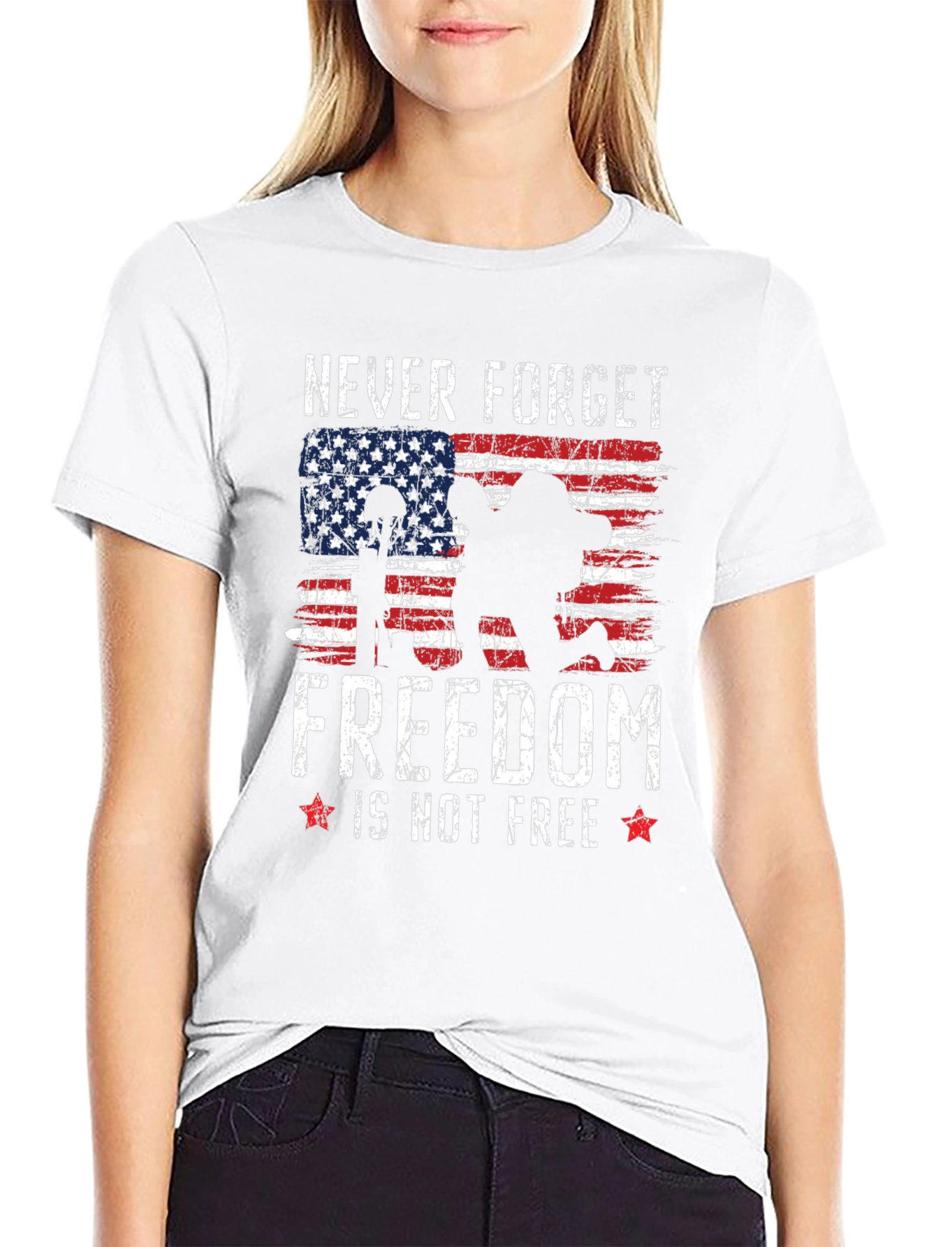 Never Forget Freedom T-Shirt - Patriotic Military Tee
