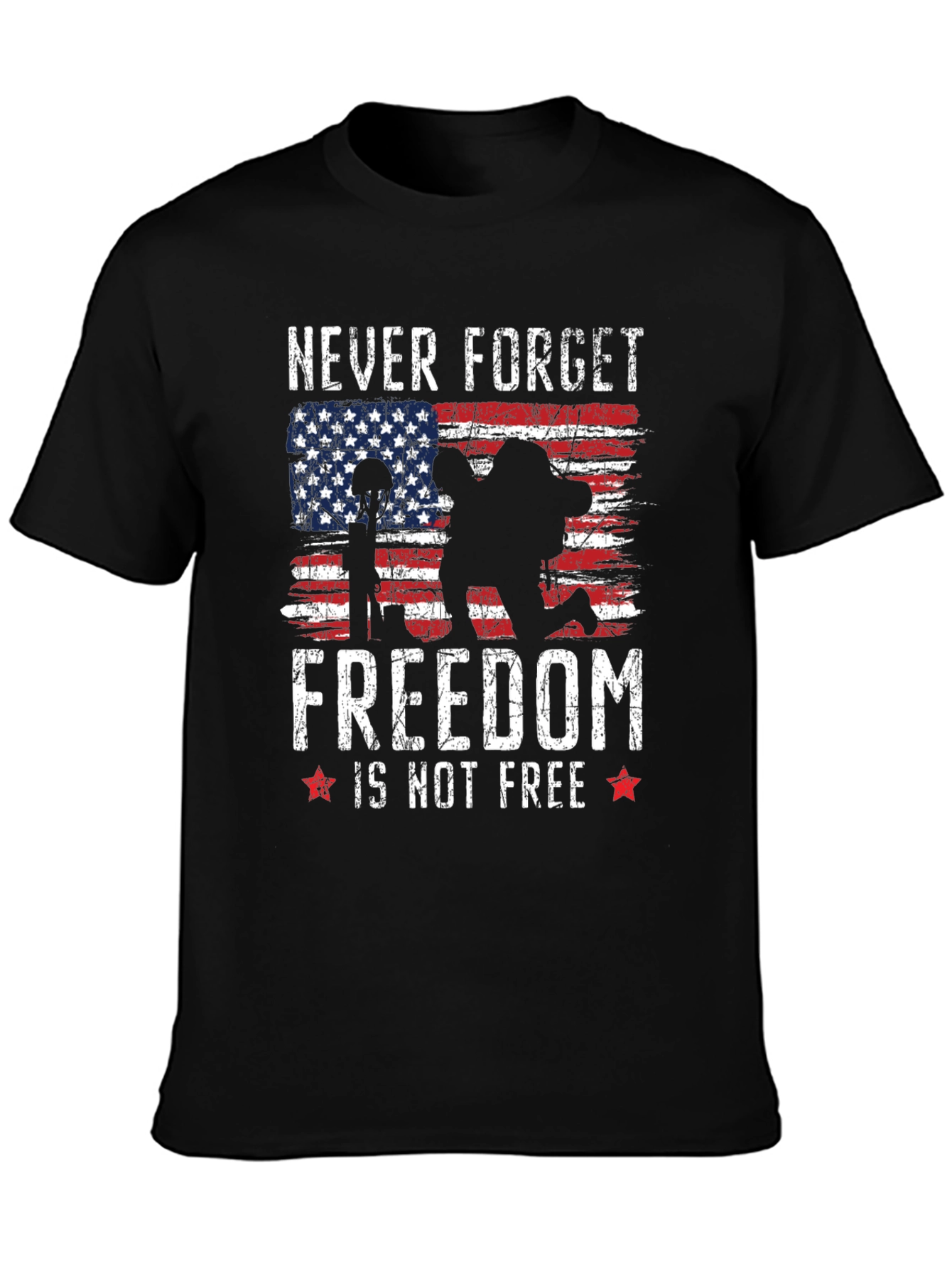 Never Forget Freedom T-Shirt - Patriotic Military Tee
