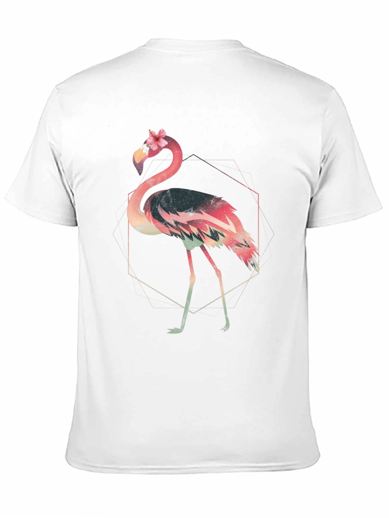 Geometric Flamingo Graphic Tee - Stylish & Unique