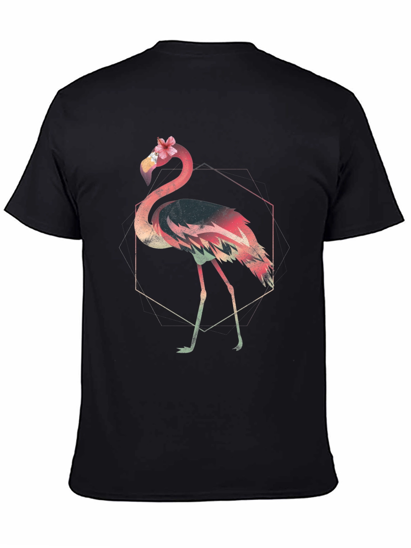 Geometric Flamingo Graphic Tee - Stylish & Unique