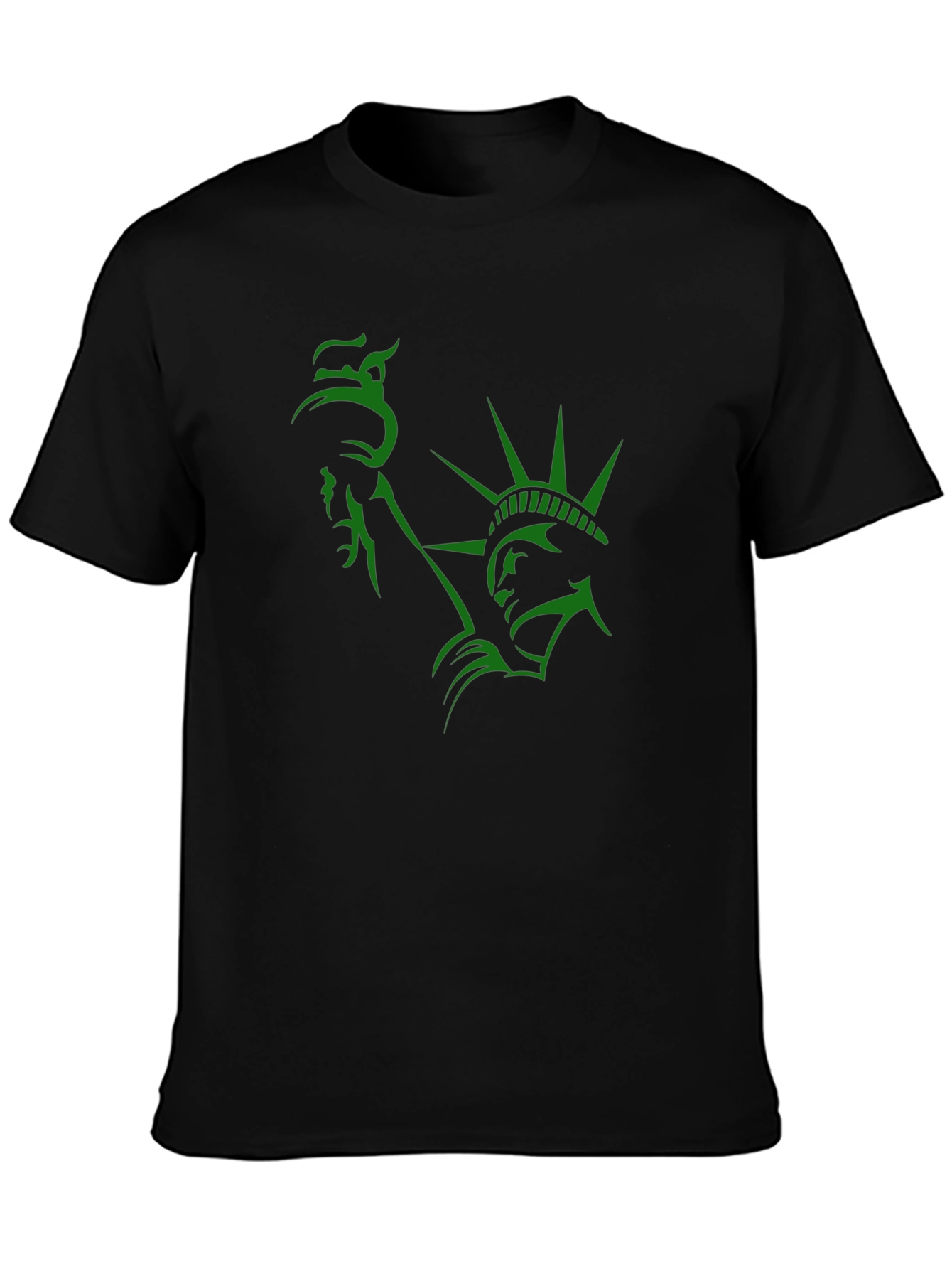 Statue of Liberty Graphic Tee - Black Cotton Blend