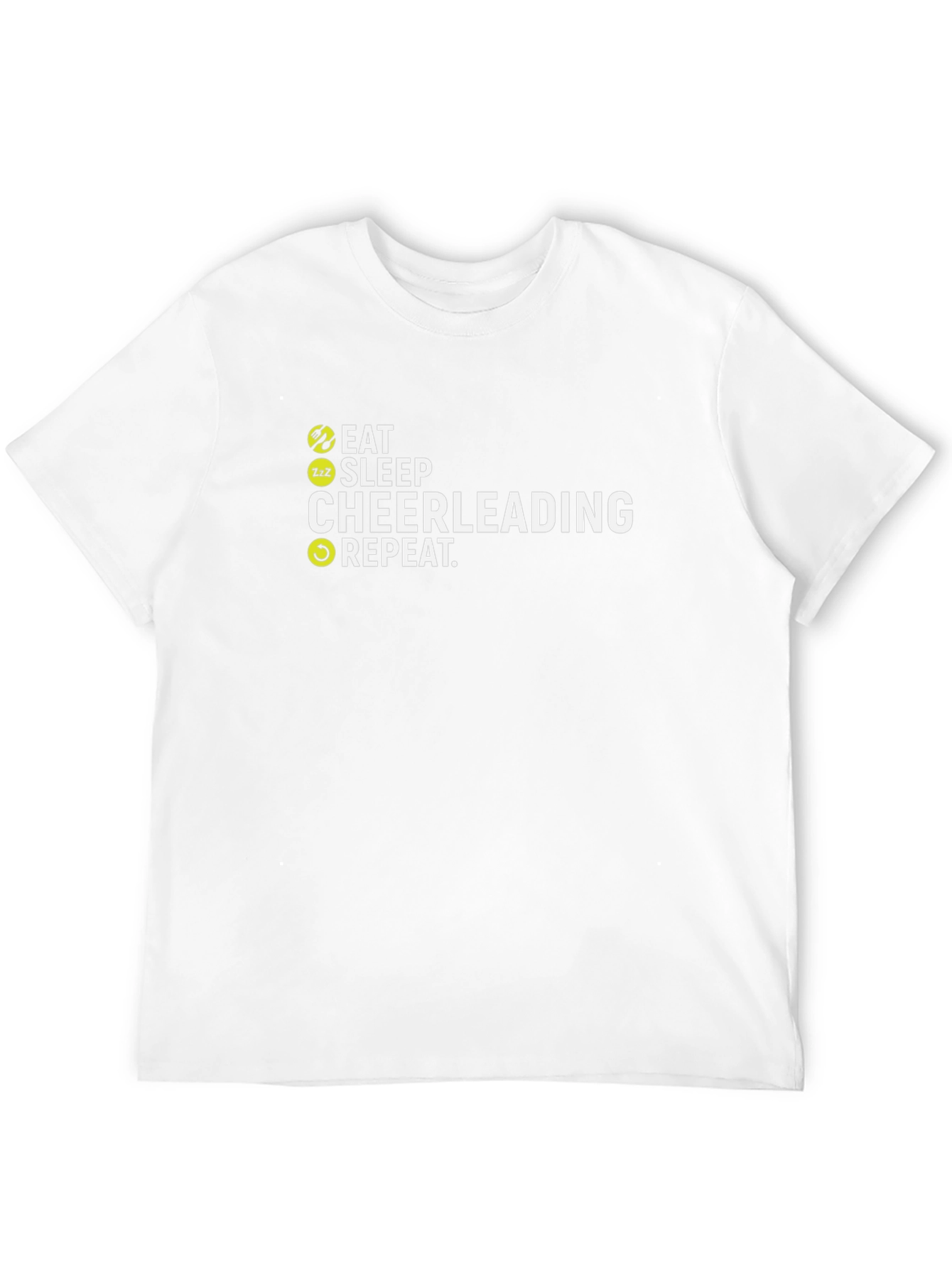 Eat Sleep Cheerleading Repeat Black T-Shirt