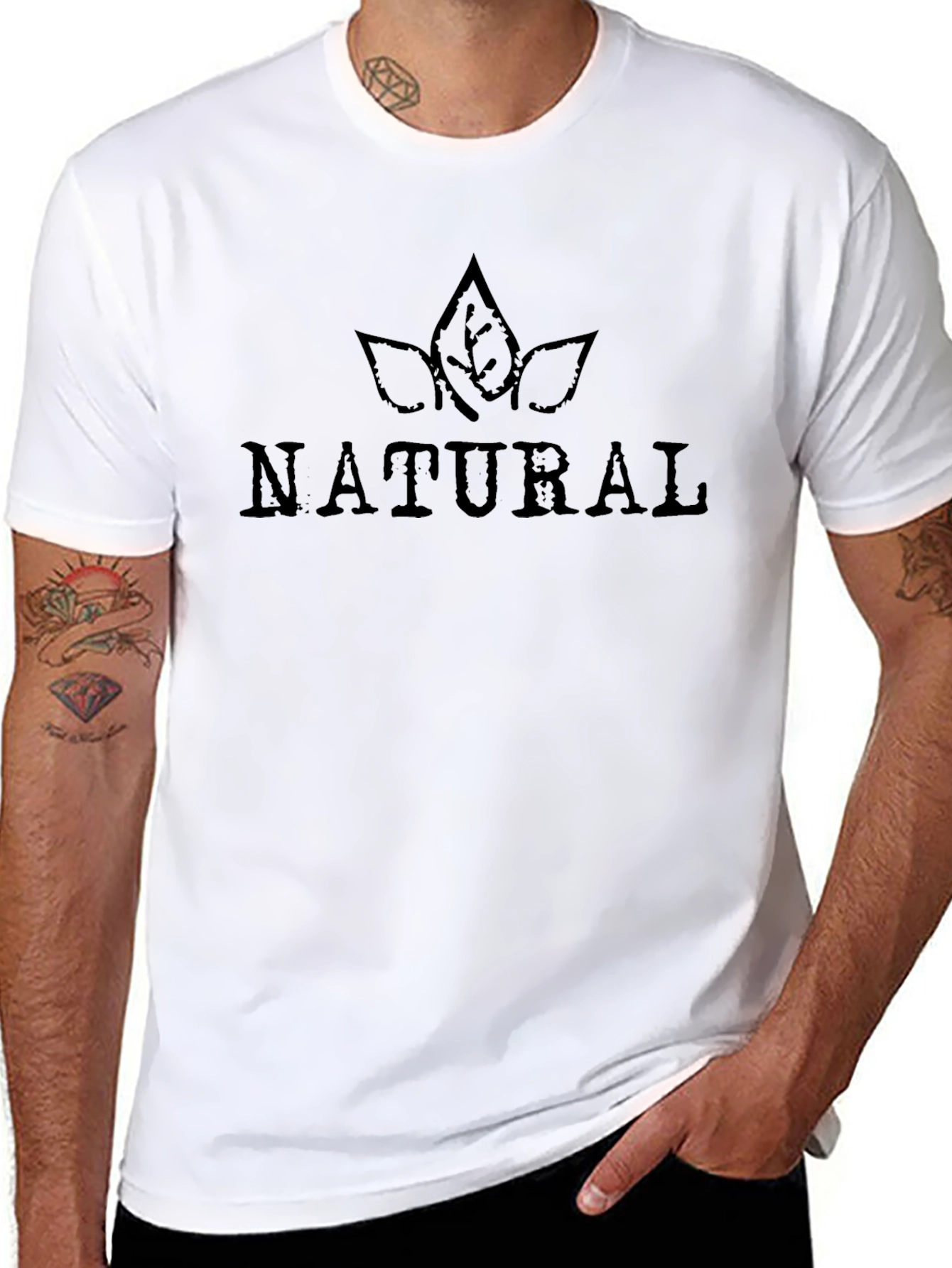 Mens Black Natural Graphic T-Shirt
