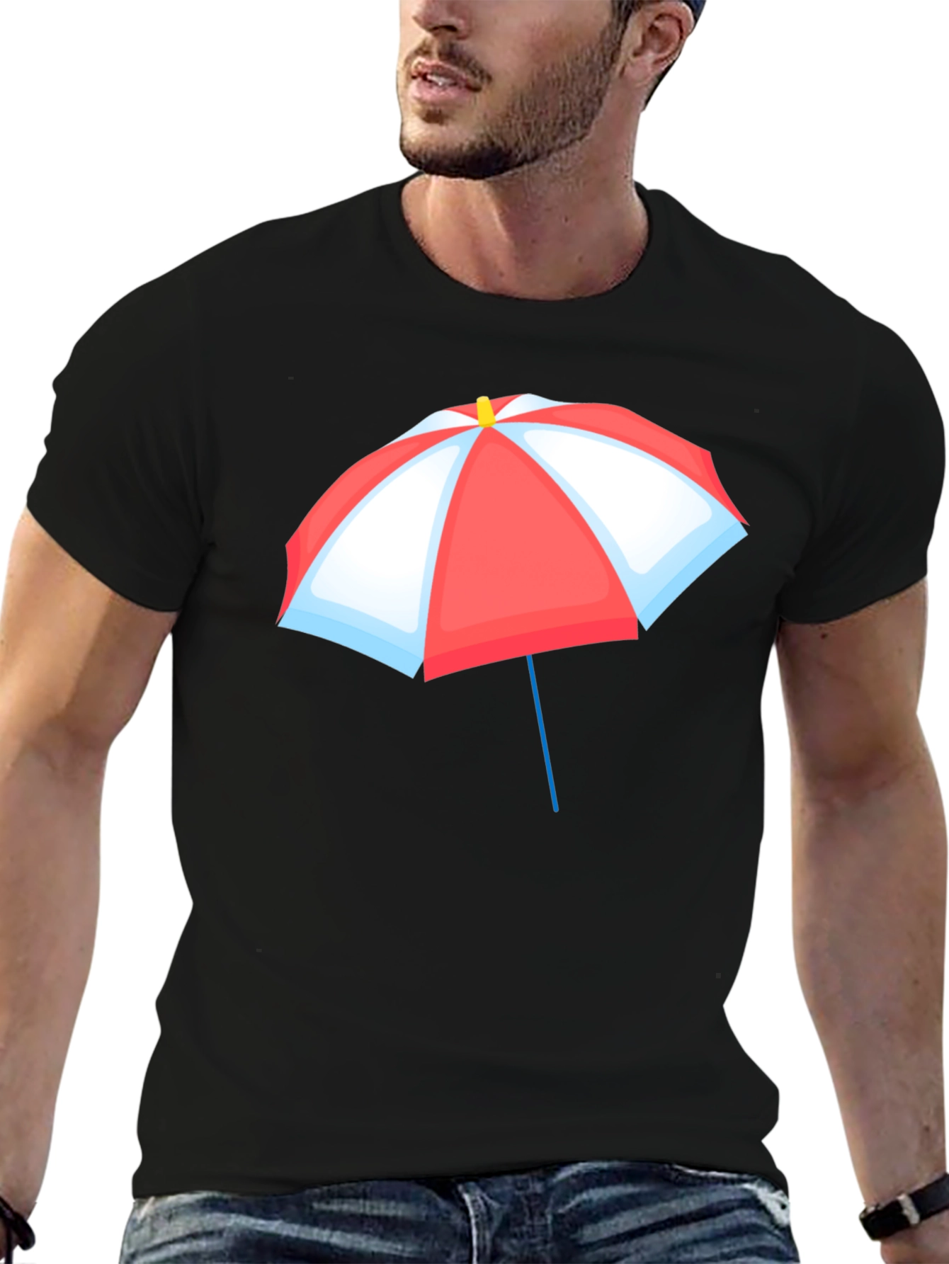 Umbrella Graphic T-Shirt - Black Casual Tee