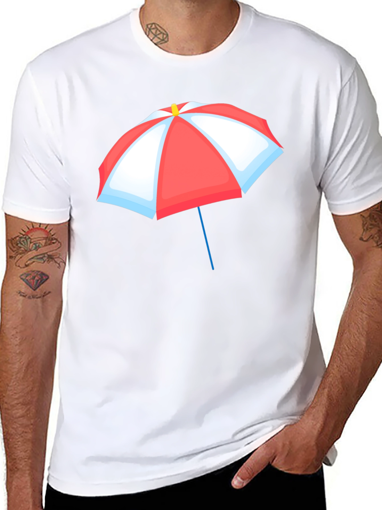 Umbrella Graphic T-Shirt - Black Casual Tee