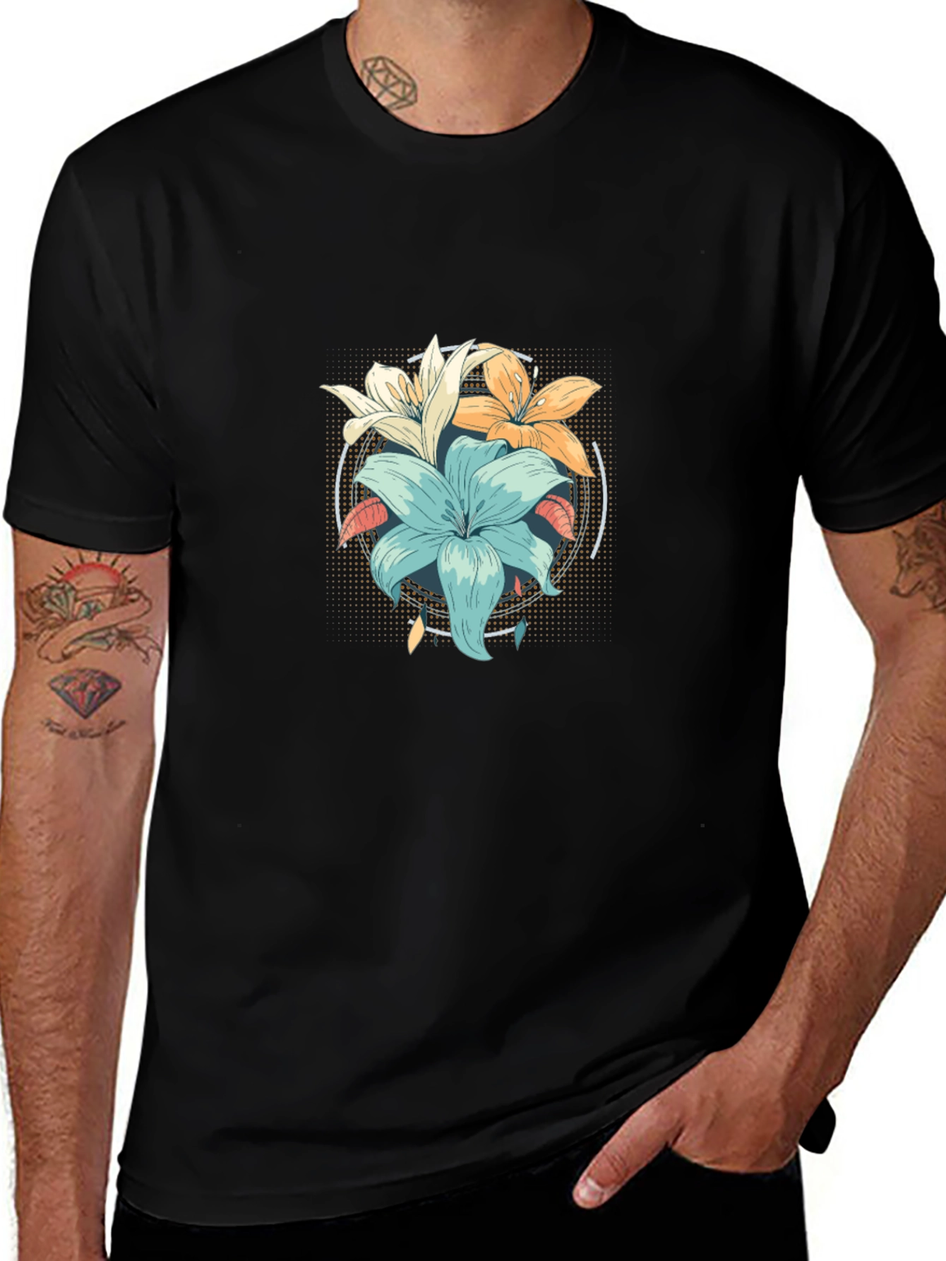 Floral Graphic T-Shirt - Stylish Mens Tee
