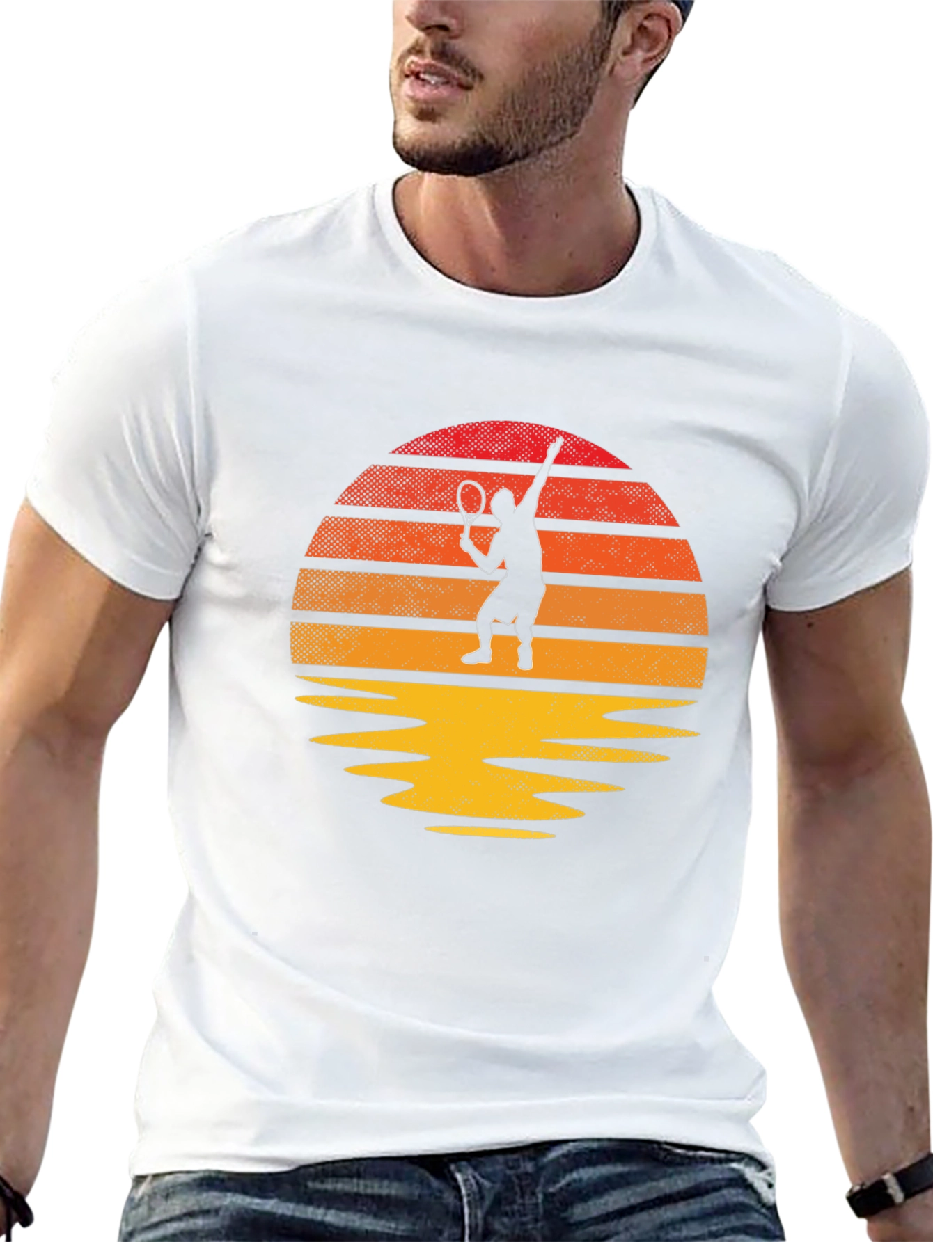 Tennis Sunset Graphic T-Shirt
