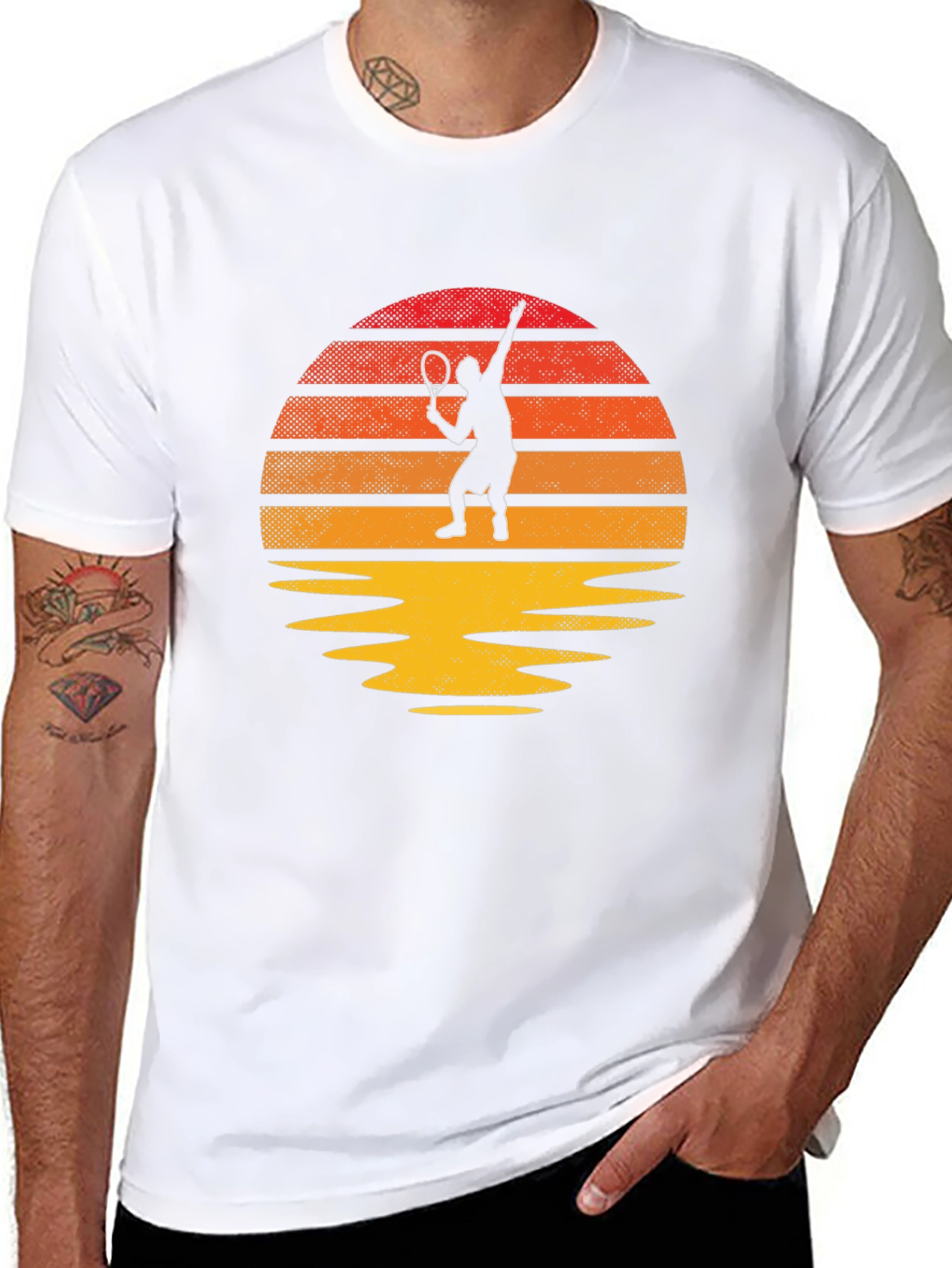 Tennis Sunset Graphic T-Shirt