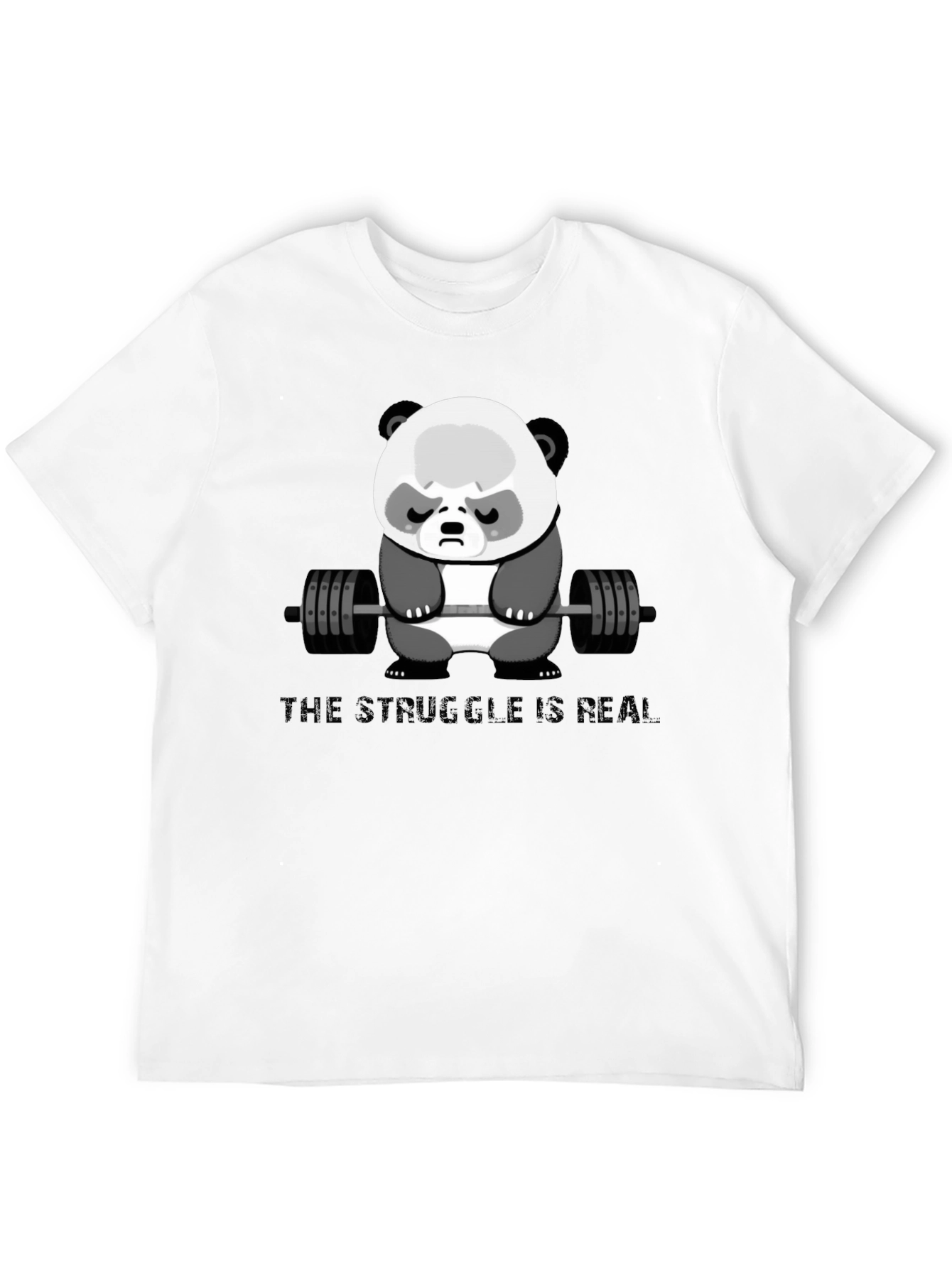 Weightlifting Panda T-Shirt - The Struggle Is Real