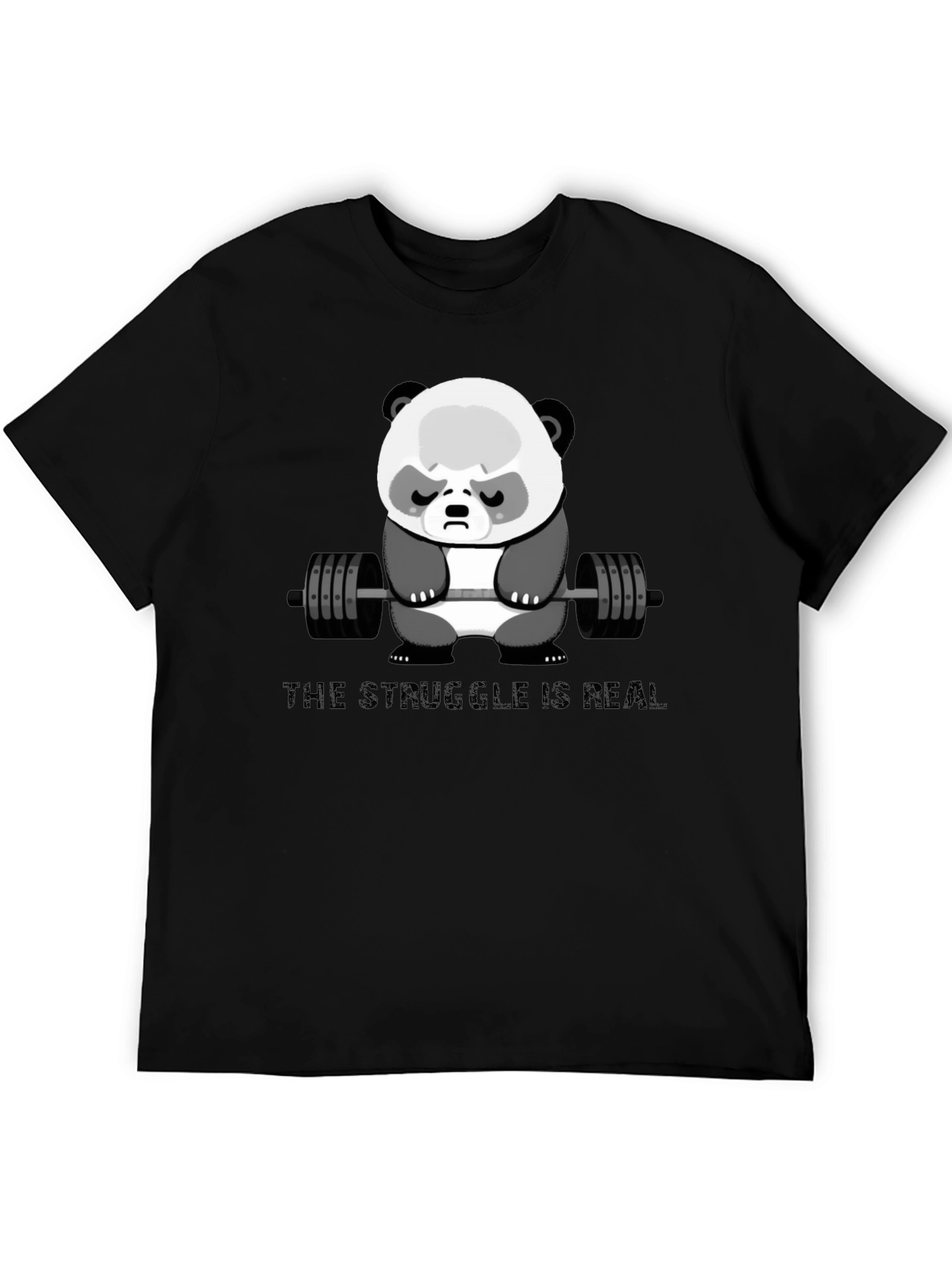 Weightlifting Panda T-Shirt - The Struggle Is Real