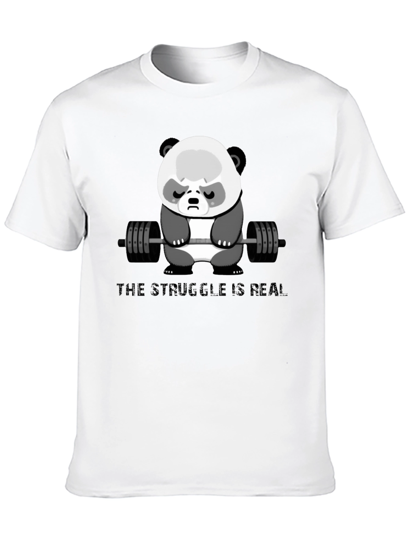 Weightlifting Panda T-Shirt - The Struggle Is Real