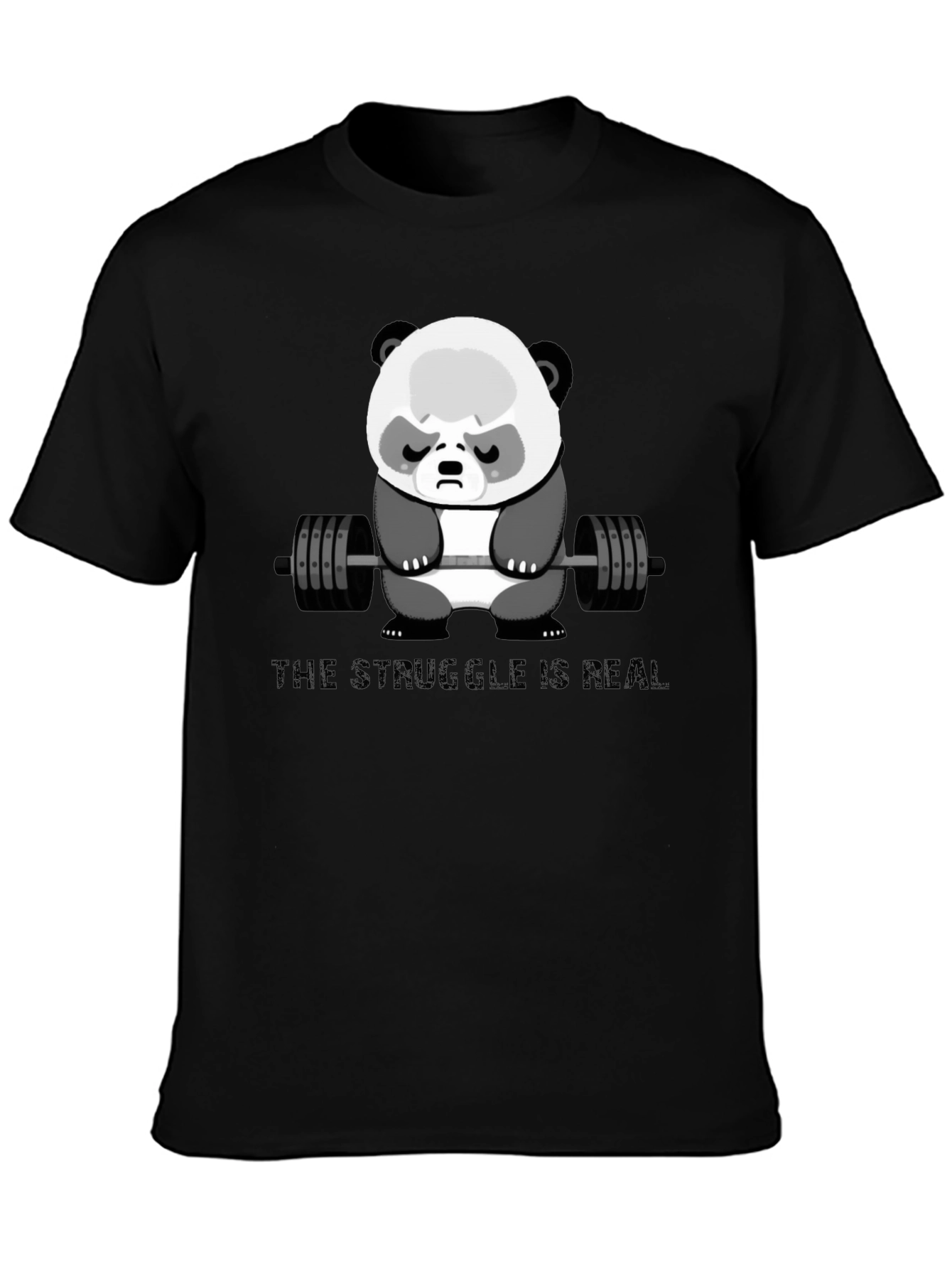 Weightlifting Panda T-Shirt - The Struggle Is Real