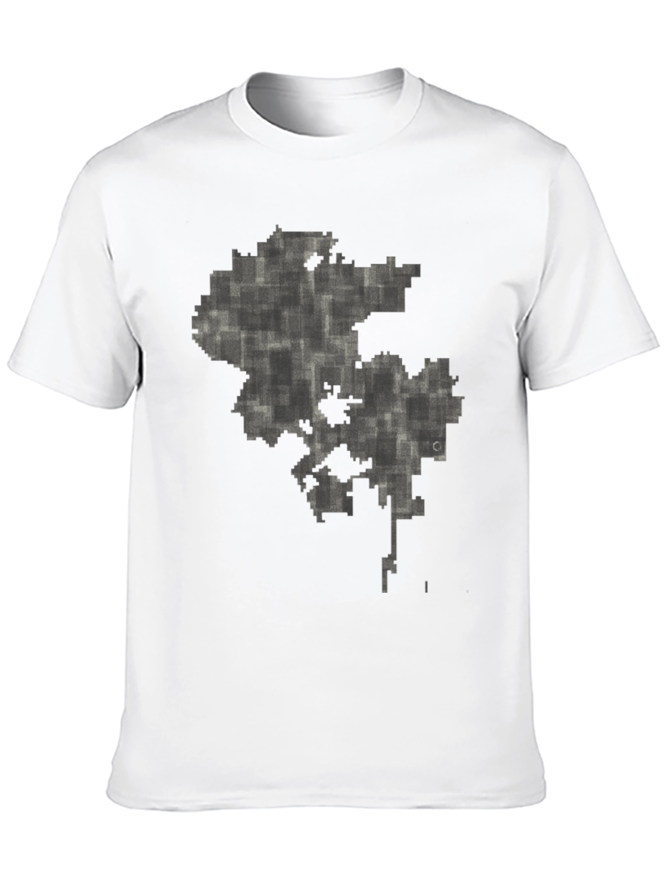 Abstract Pixel Map Graphic Tee - Black