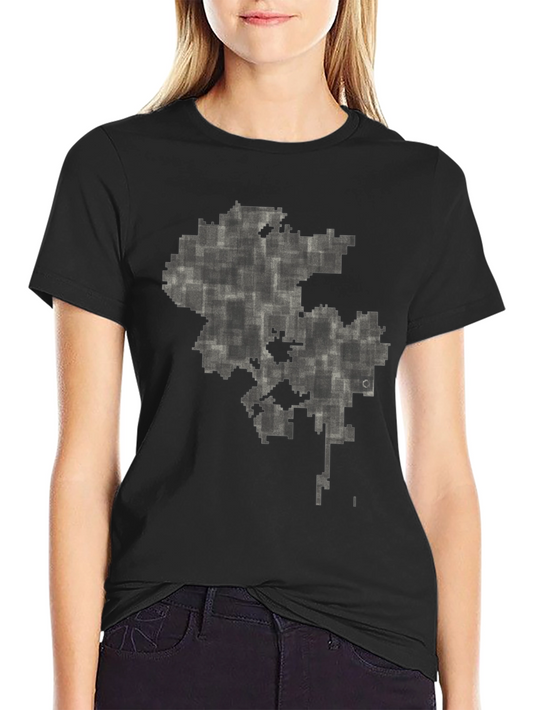 Abstract Pixel Map Graphic Tee - Black