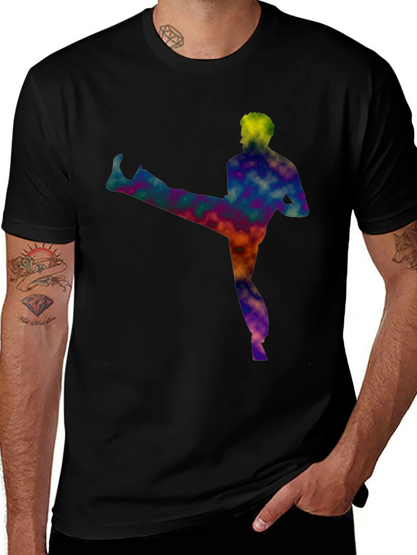 Martial Arts Kick Black T-Shirt