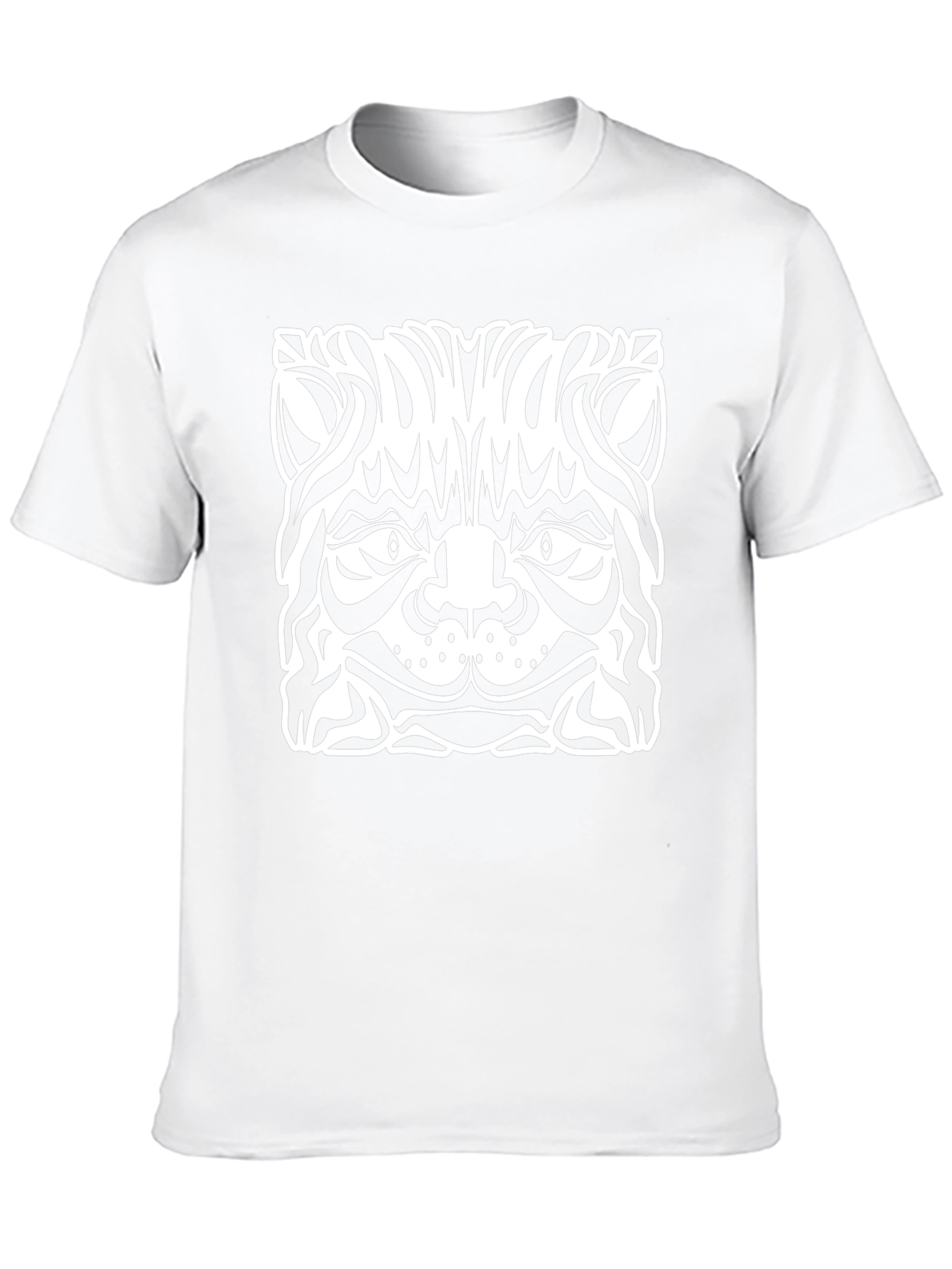 Abstract Cat Graphic Black T-Shirt