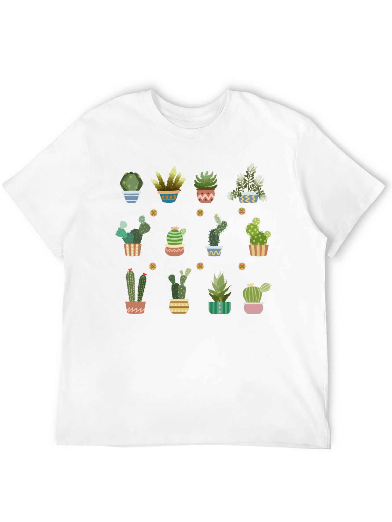 Cactus Plant Graphic Print Black T-Shirt