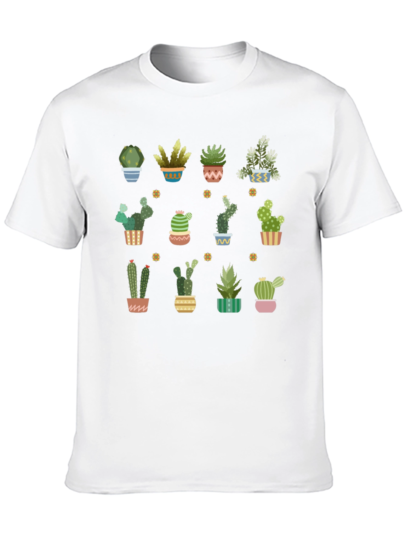 Cactus Plant Graphic Print Black T-Shirt