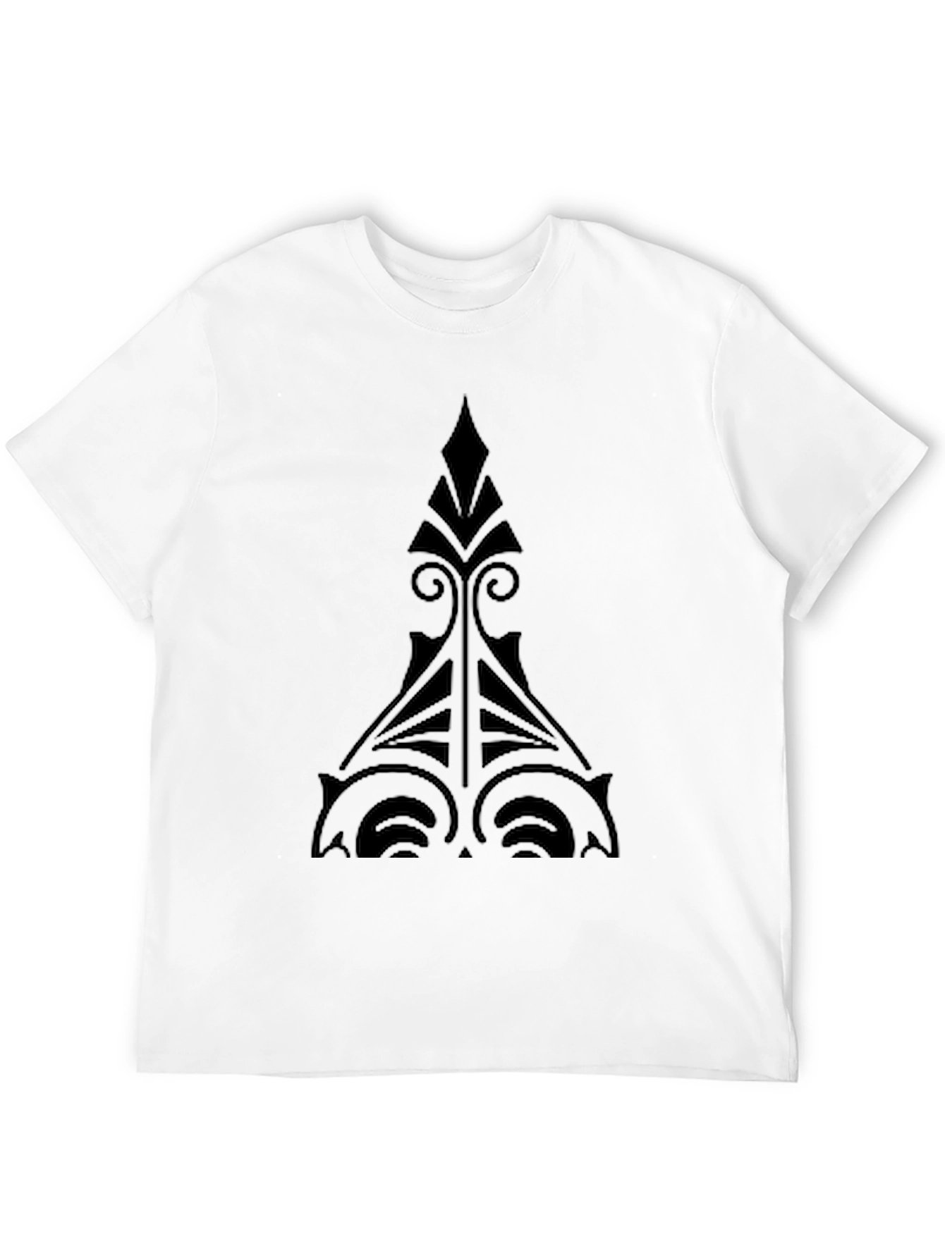 Mens Black Graphic Tee - Unique Tribal Design