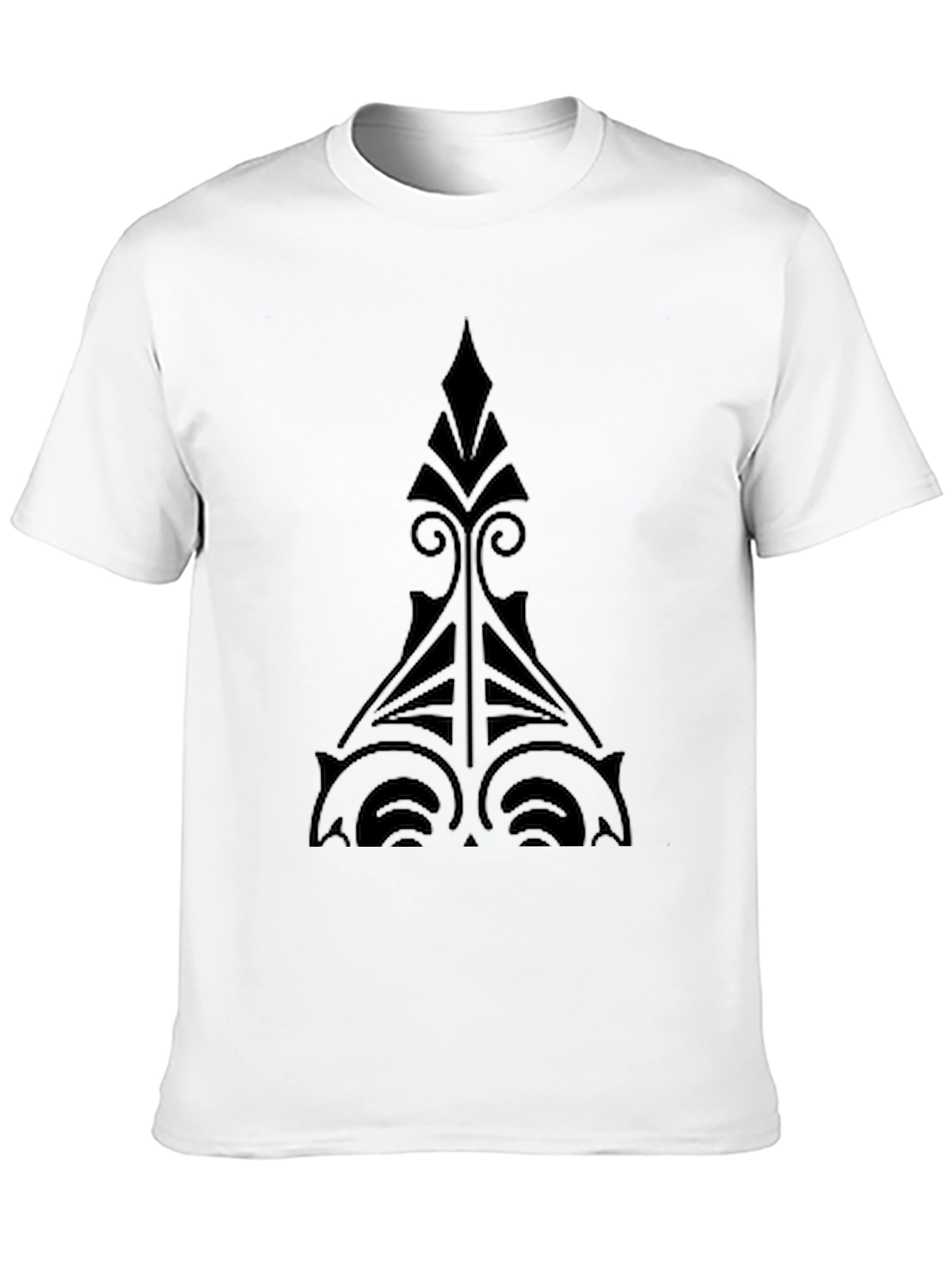Mens Black Graphic Tee - Unique Tribal Design