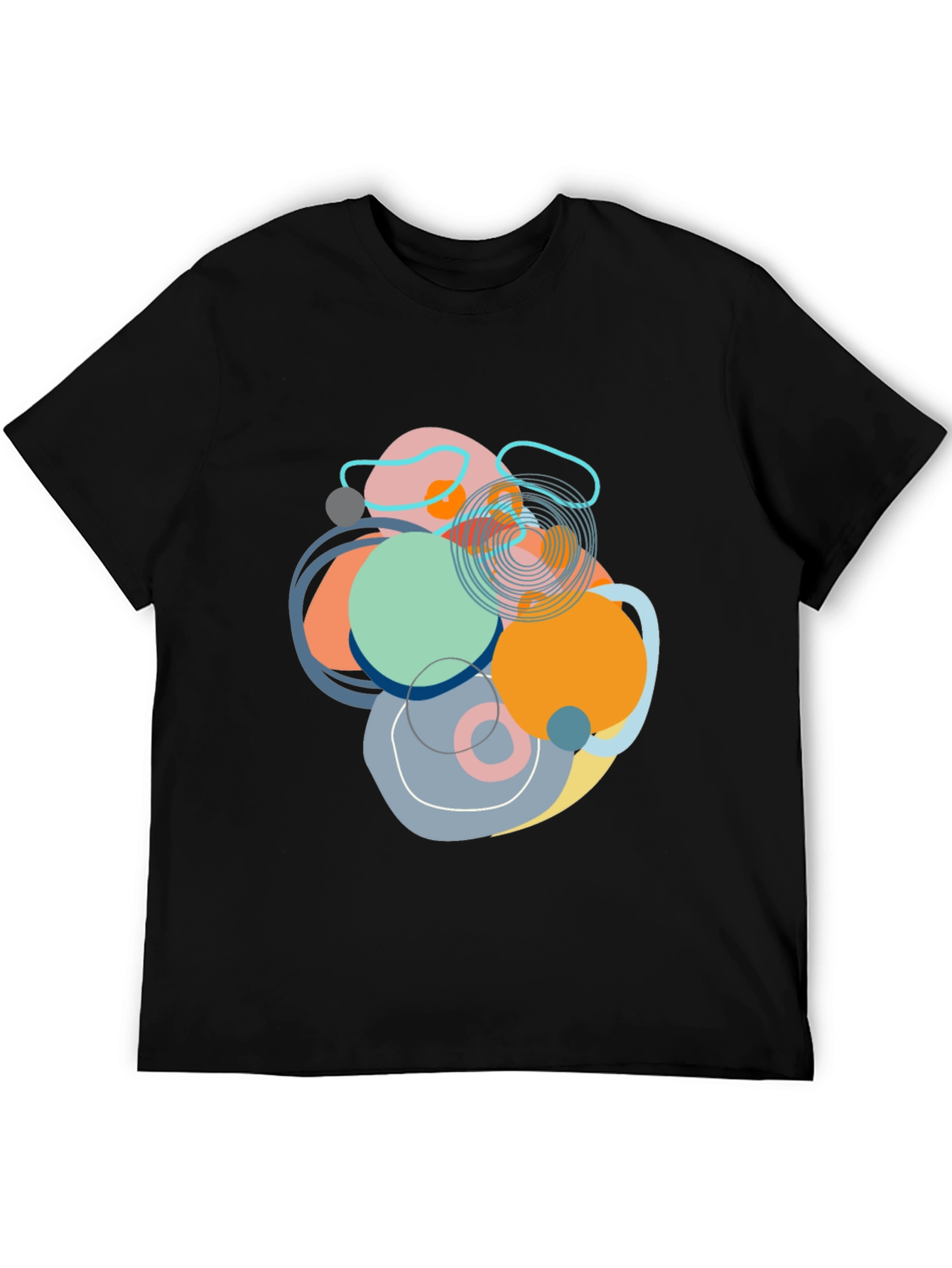Abstract Circles Graphic Tee - Modern Art Shirt