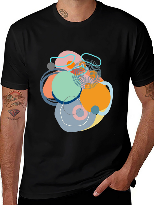 Abstract Circles Graphic Tee - Modern Art Shirt