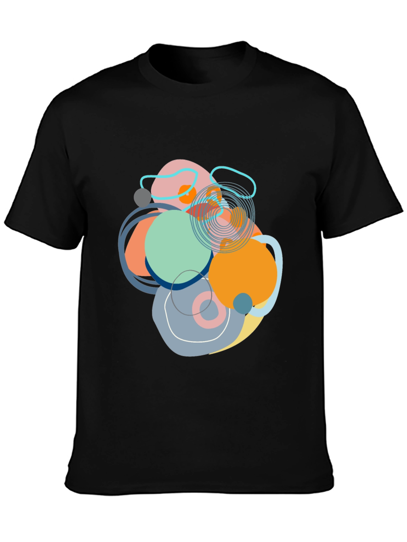 Abstract Circles Graphic Tee - Modern Art Shirt