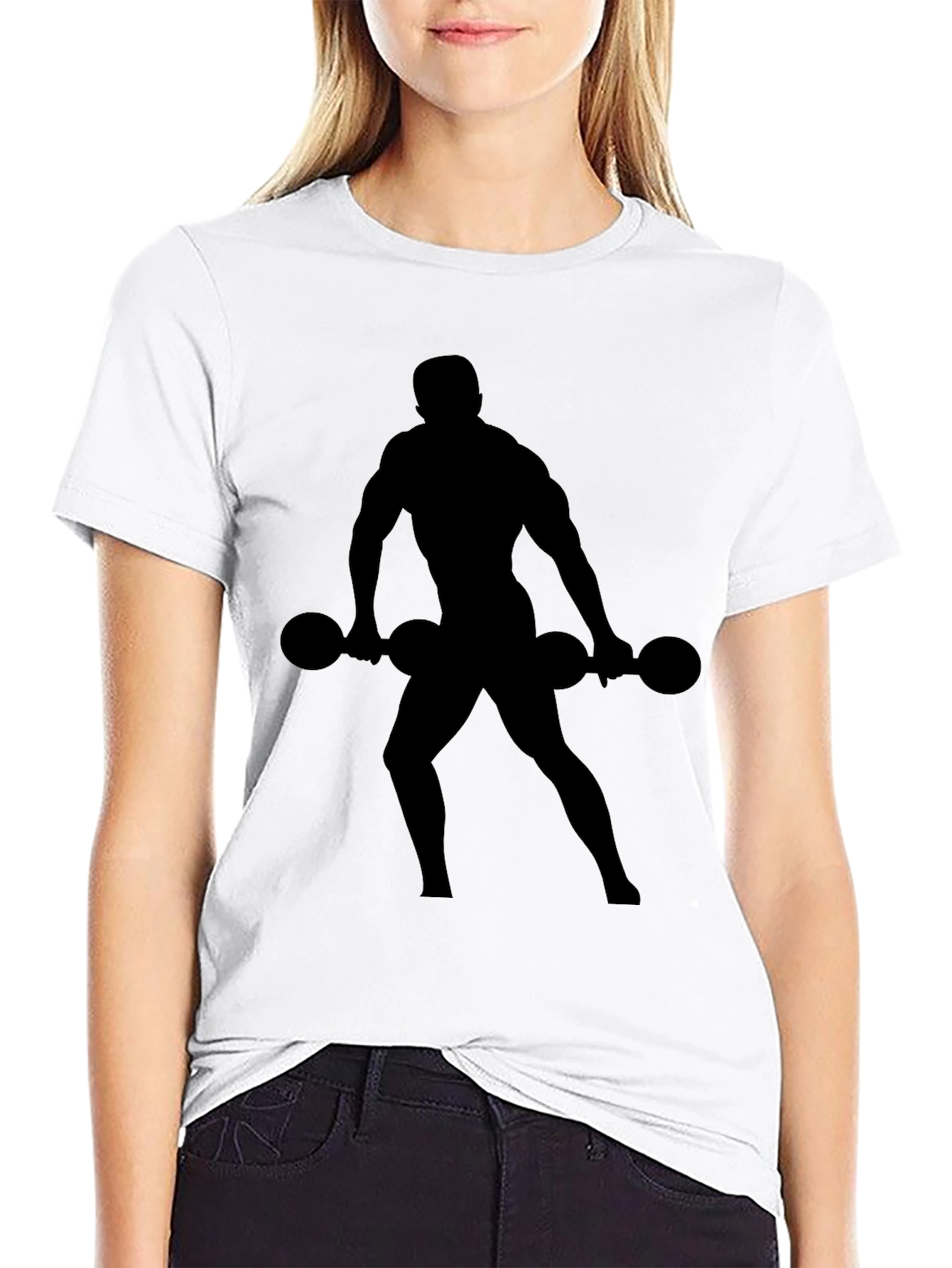 Mens Black Workout Silhouette T-Shirt