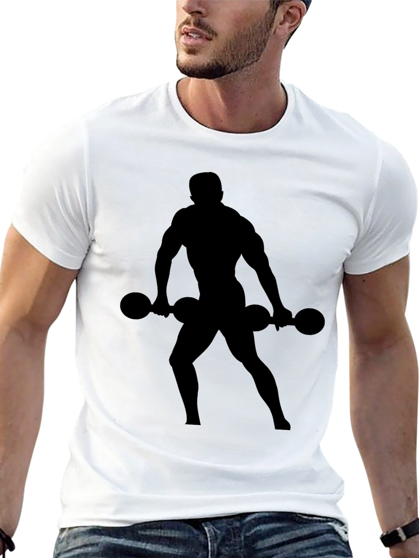 Mens Black Workout Silhouette T-Shirt