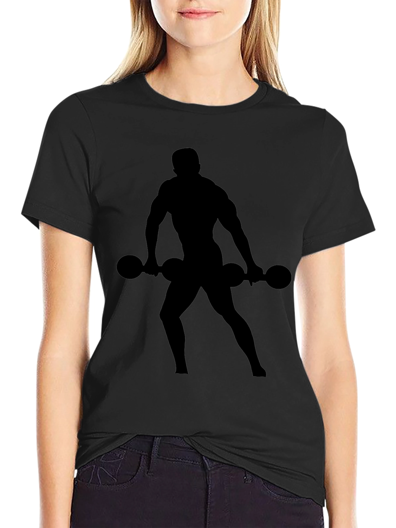 Mens Black Workout Silhouette T-Shirt